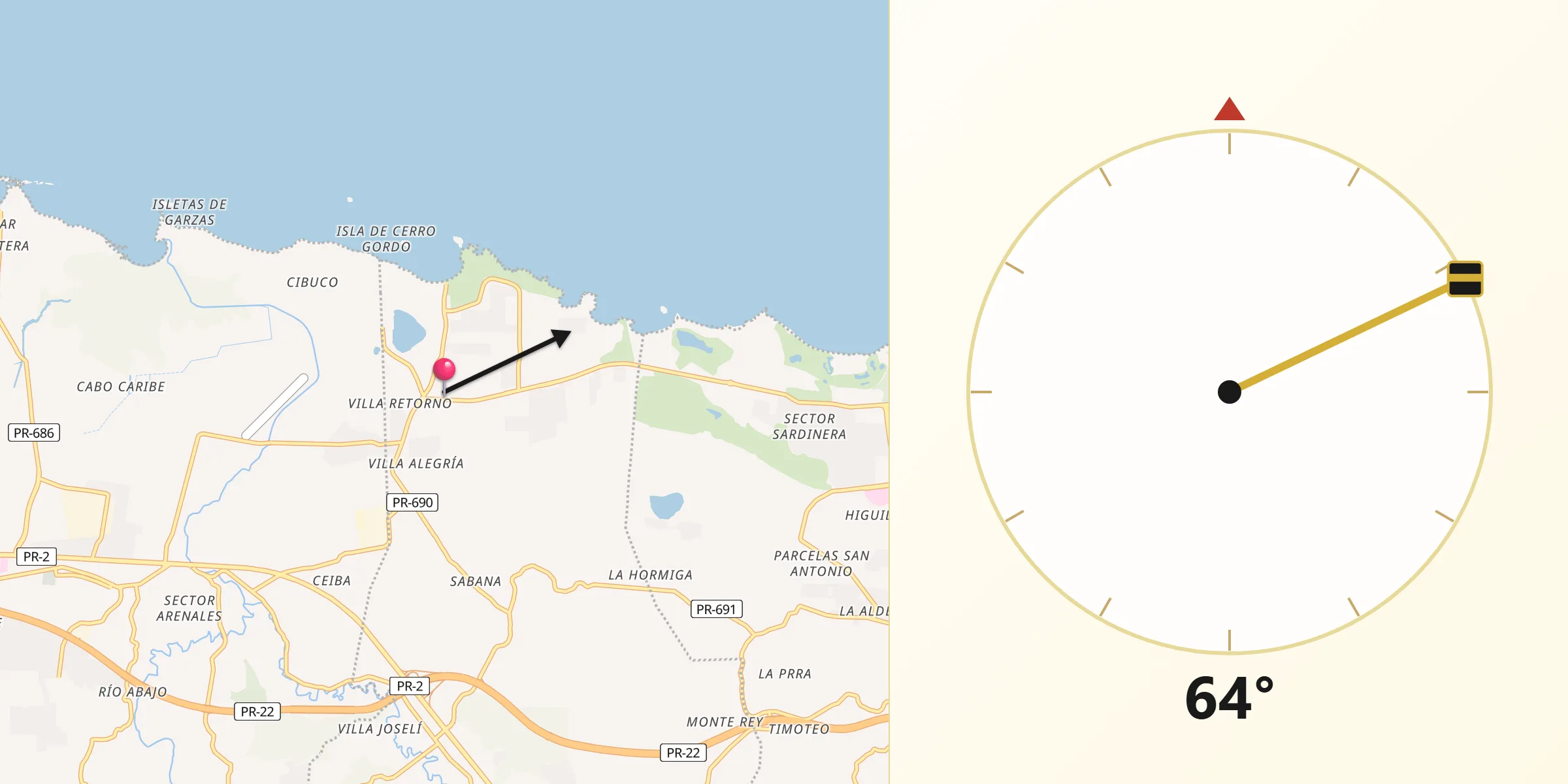 Qibla Direction from Brenas