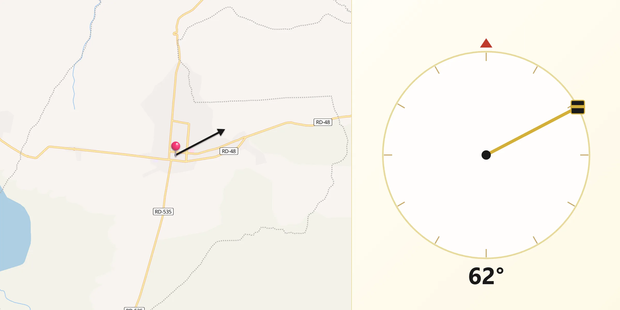 Dirección de la Qibla desde Neiba