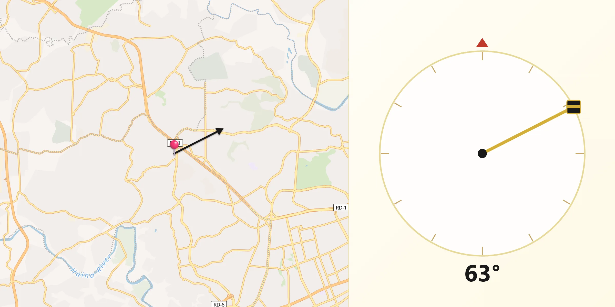 Dirección de la Qibla desde Santo Domingo Oeste