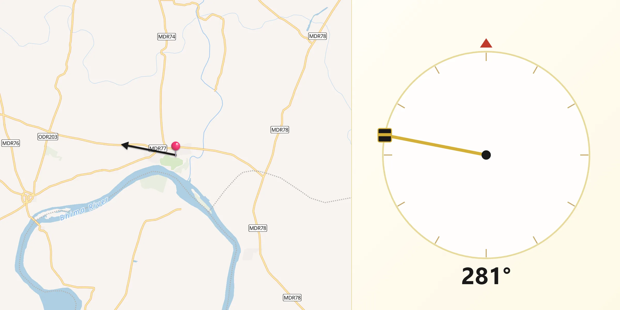 Pedgaon থেকে কিবলার দিক