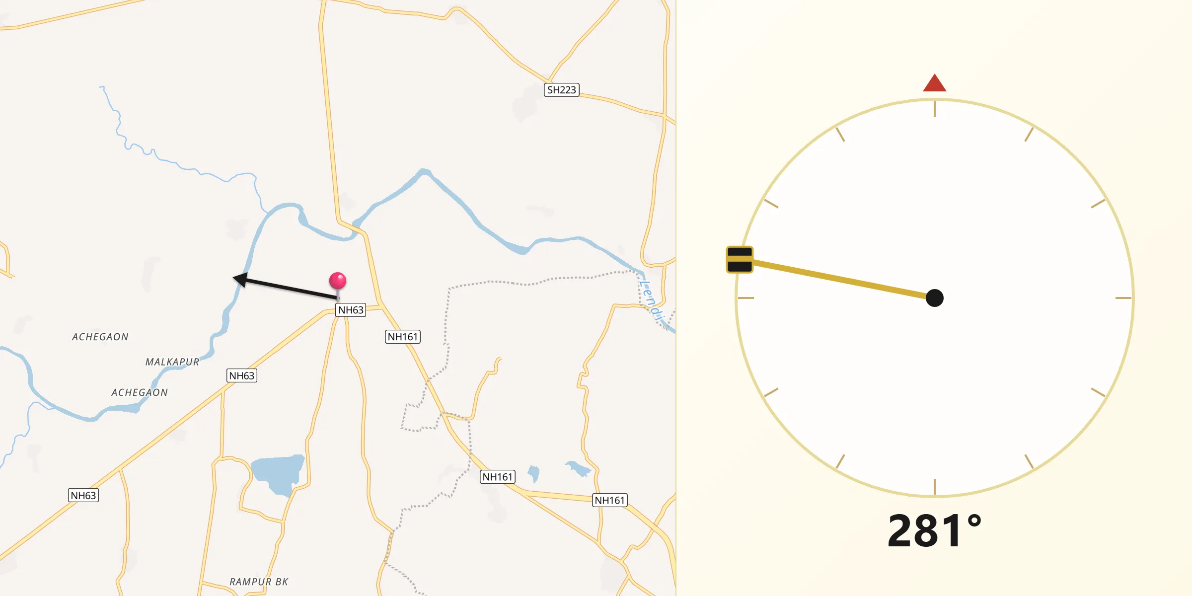 Qibla Direction from Deglur
