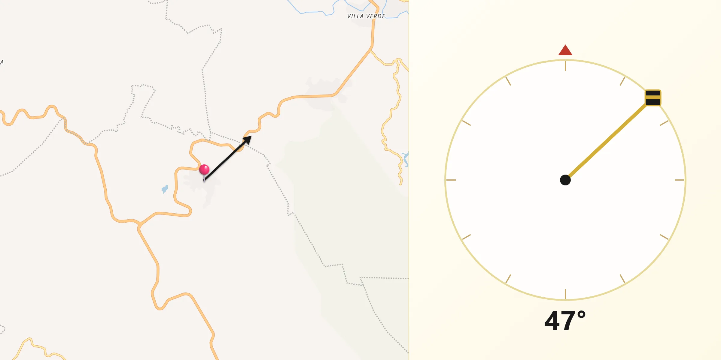 Dirección de la Qibla desde Santa Fe Tepetlapa