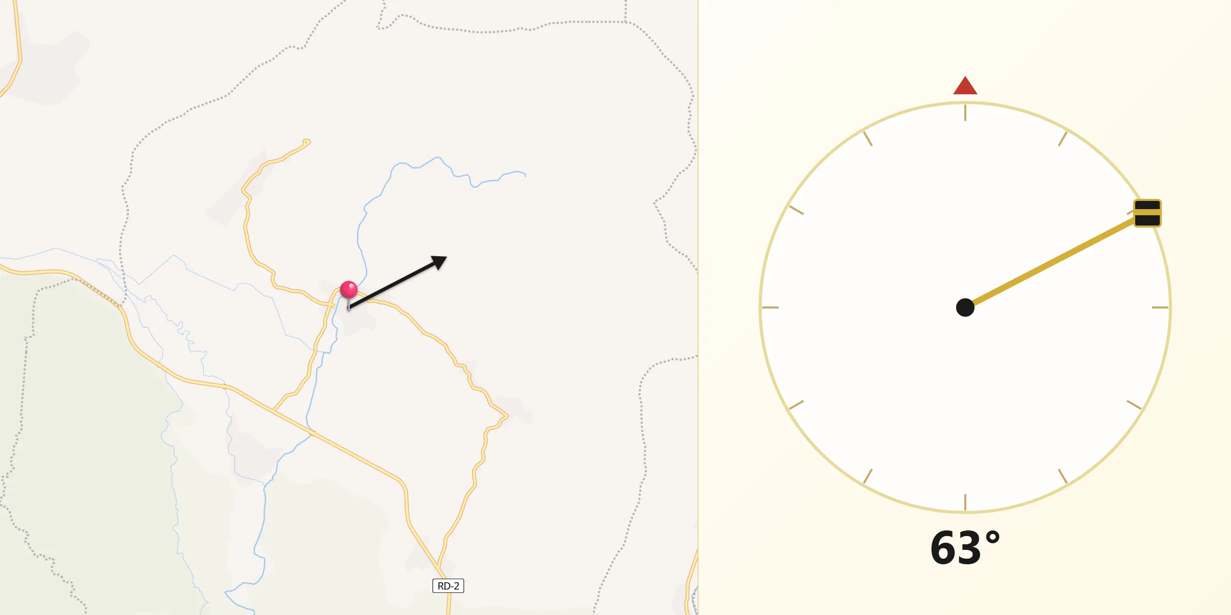 Dirección de la Qibla desde Tábara Arriba