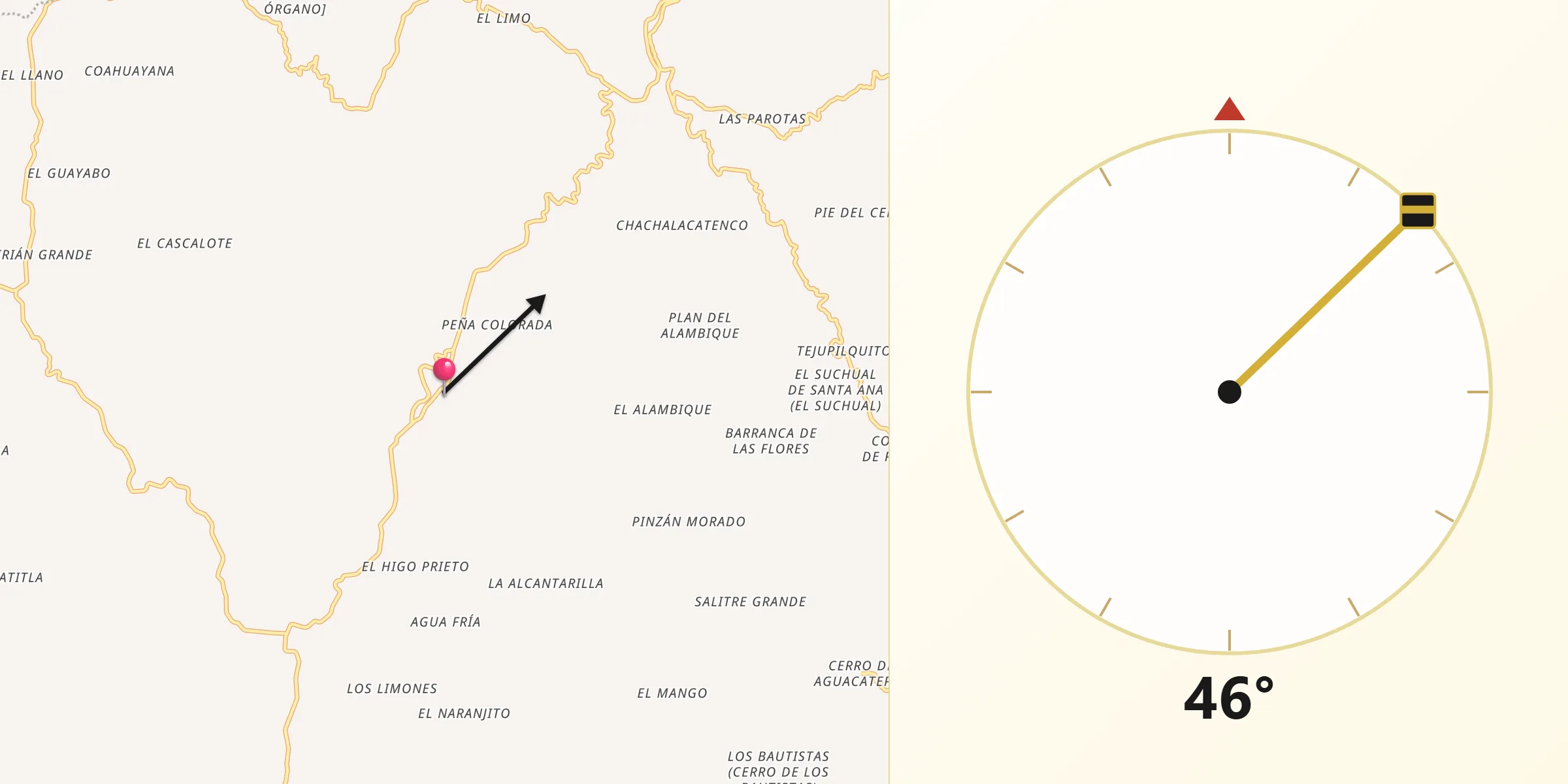 Dirección de la Qibla desde San Pedro Limón