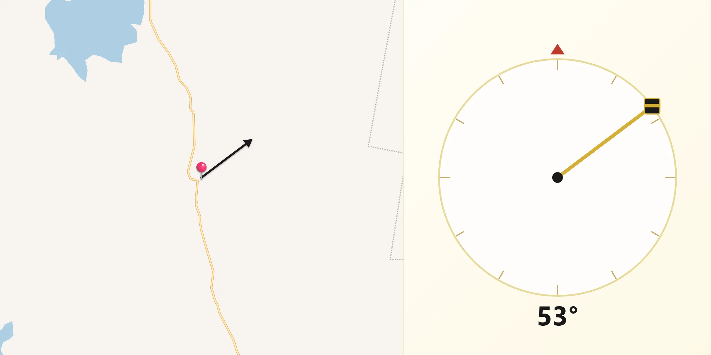 Dirección de la Qibla desde Altamira de Zináparo