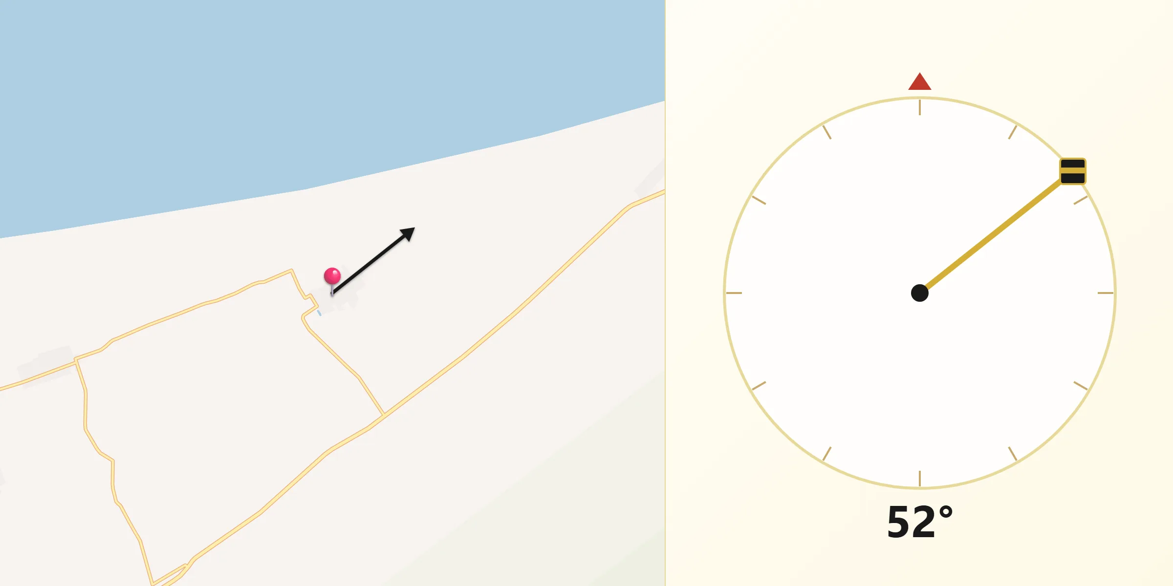 Dirección de la Qibla desde La Estrella