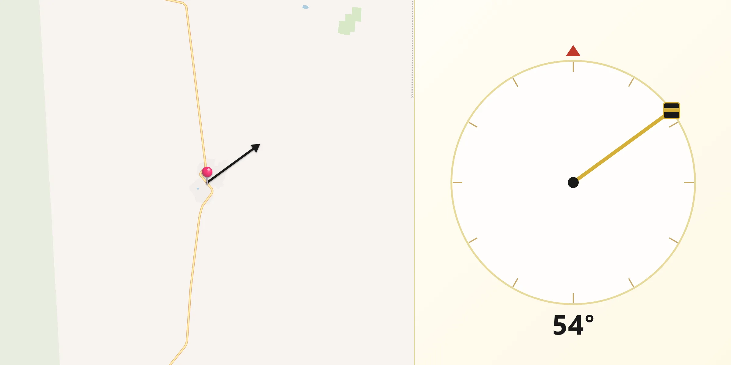 Dirección de la Qibla desde Morocoy