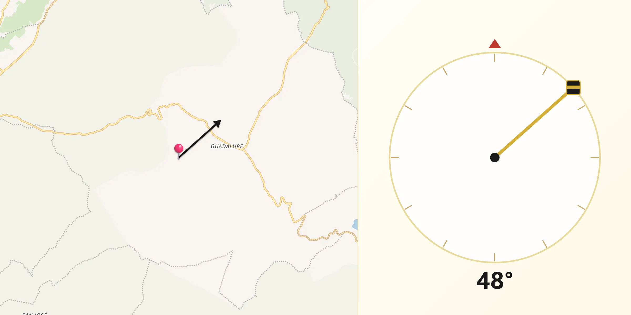 Dirección de la Qibla desde Nicolás Bravo