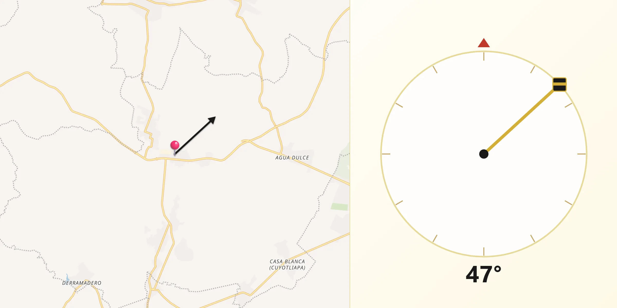 Dirección de la Qibla desde San Félix Rijo