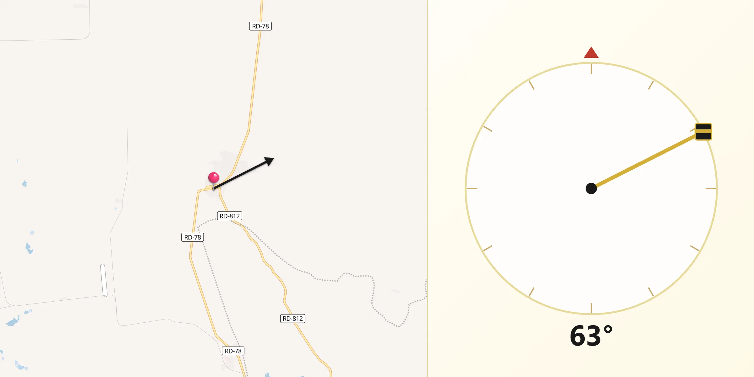 Dirección de la Qibla desde Los Llanos