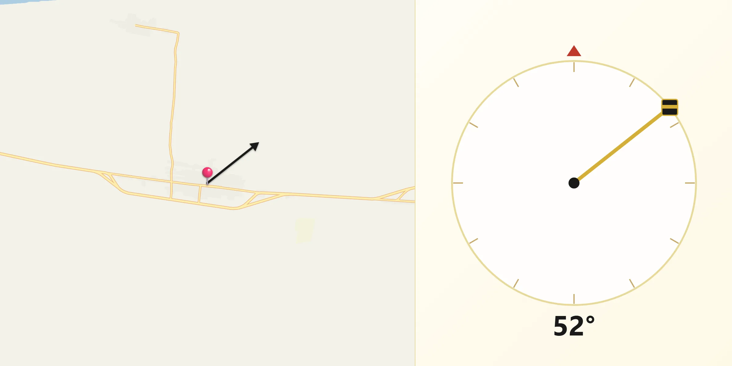 Dirección de la Qibla desde Nuevo Progreso