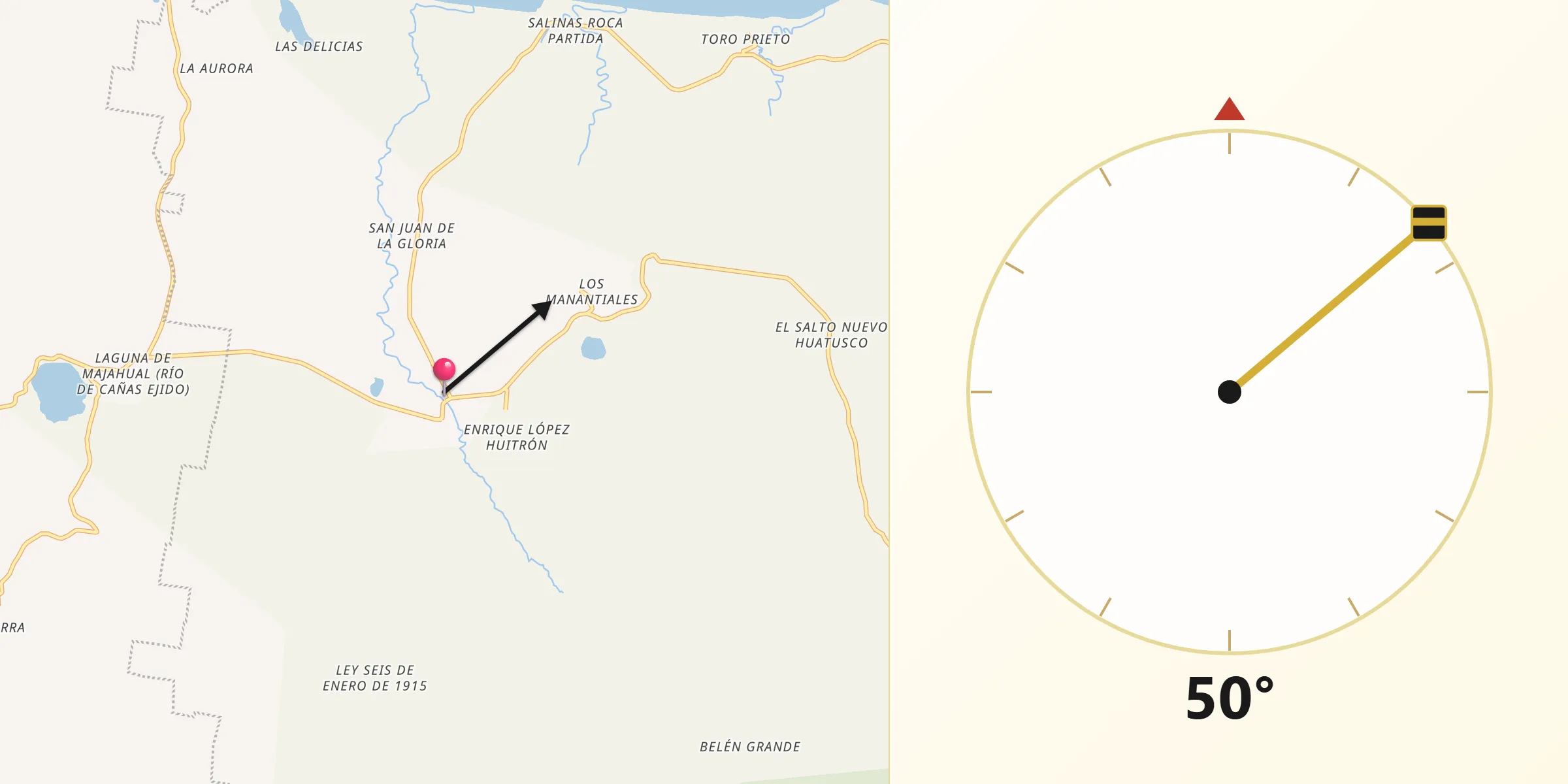 Dirección de la Qibla desde La Nueva Victoria