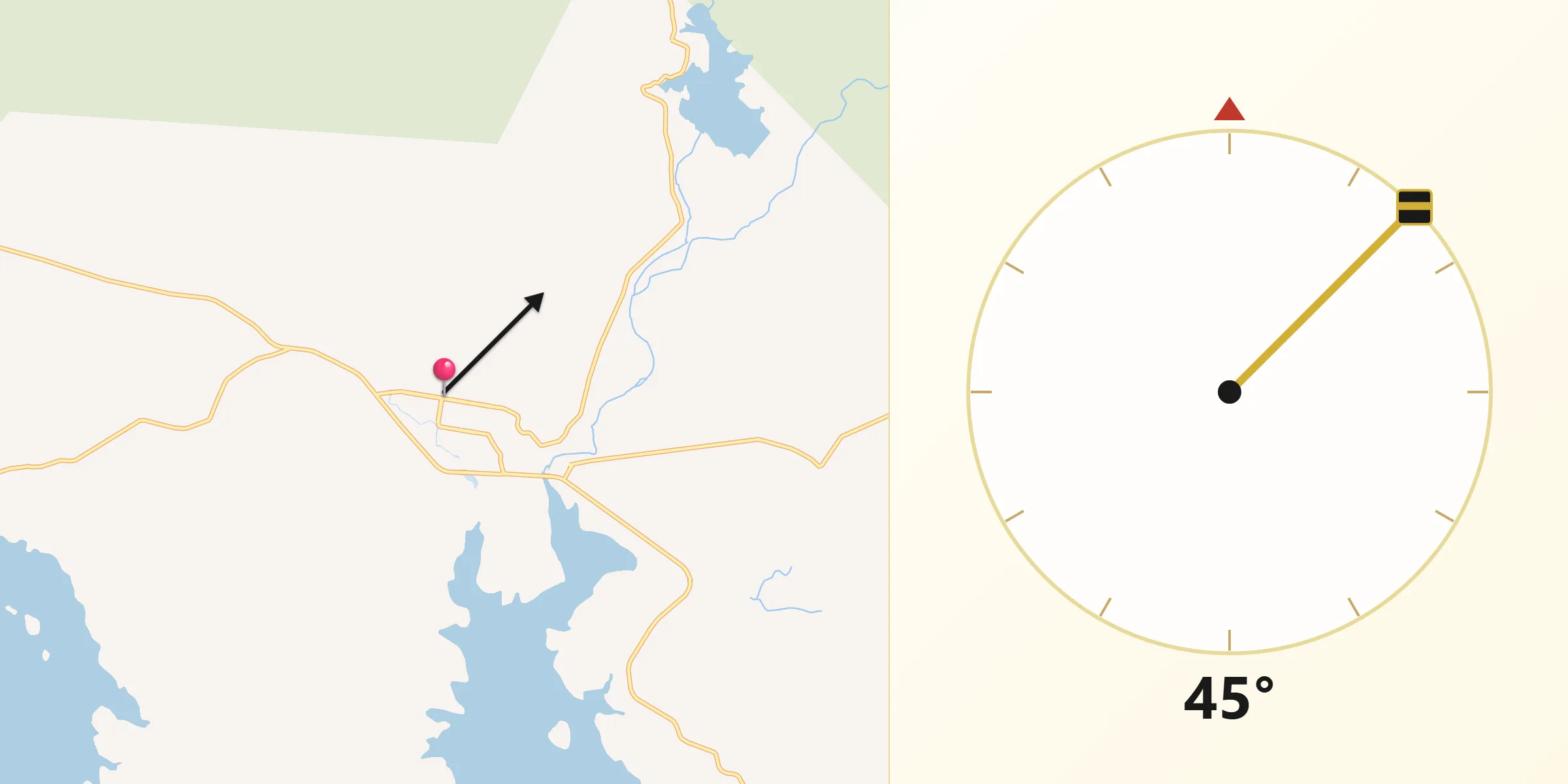 Dirección de la Qibla desde Churumuco de Morelos