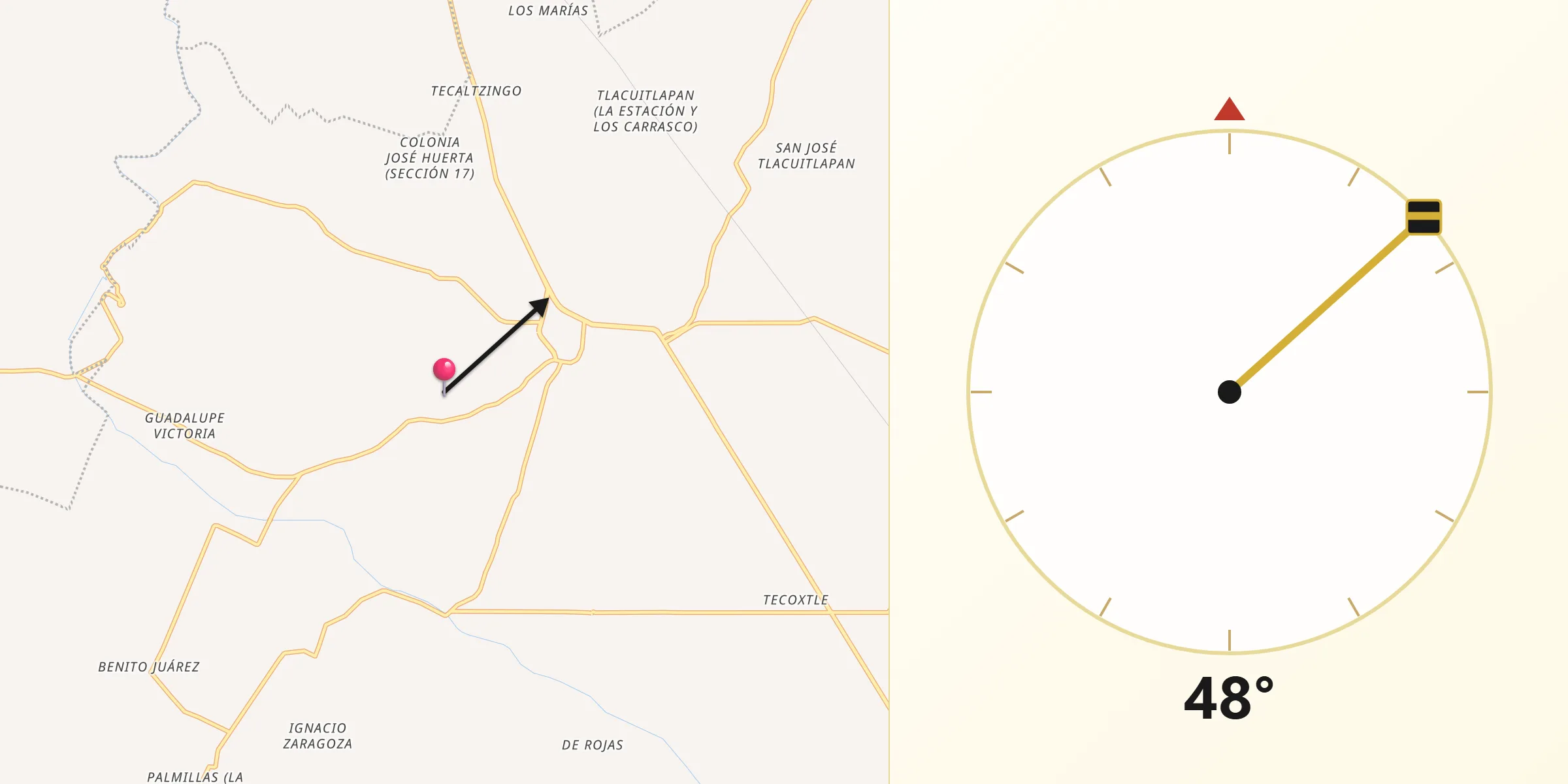 Dirección de la Qibla desde Santo Nombre
