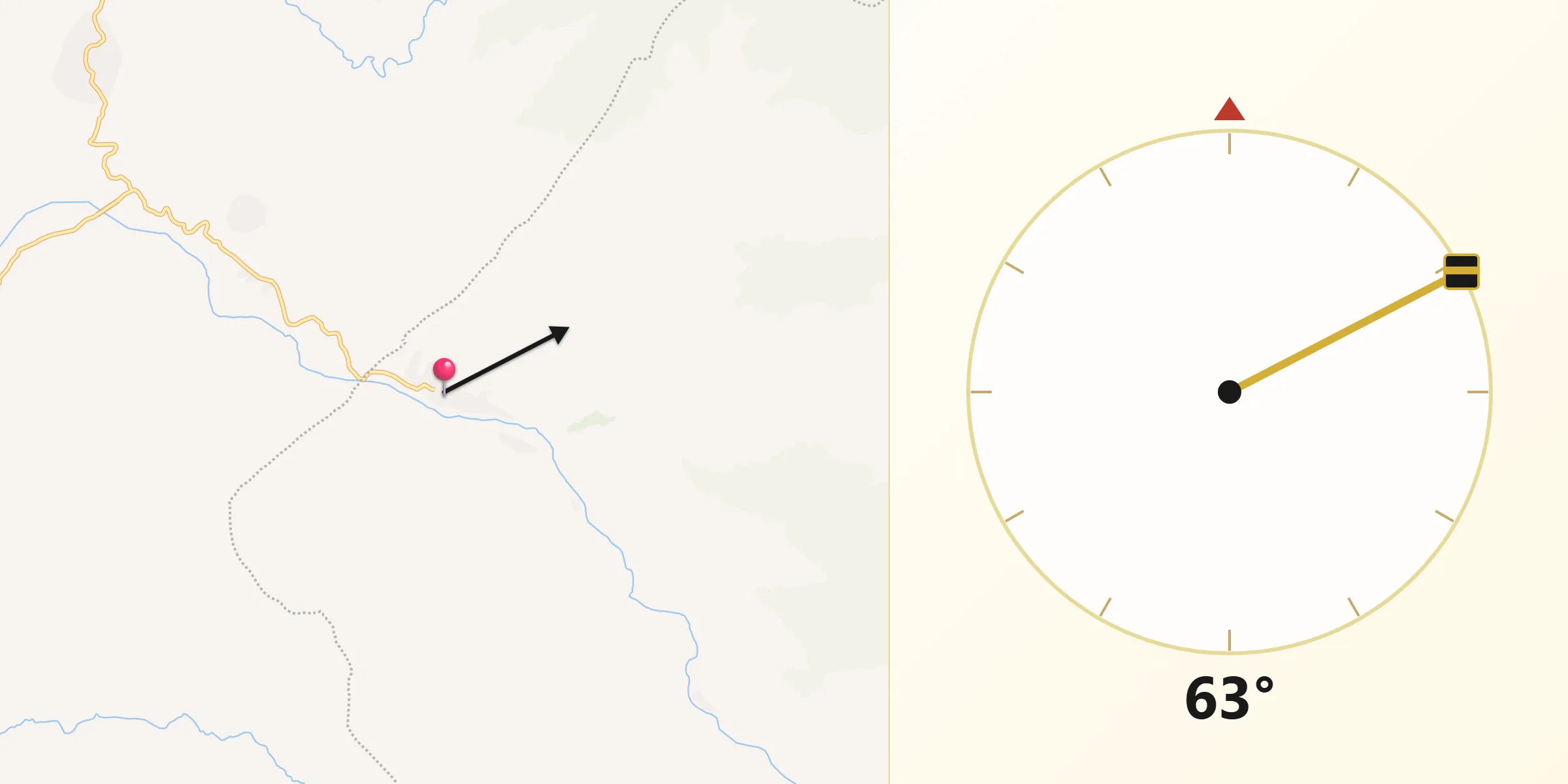Dirección de la Qibla desde El Guayabal