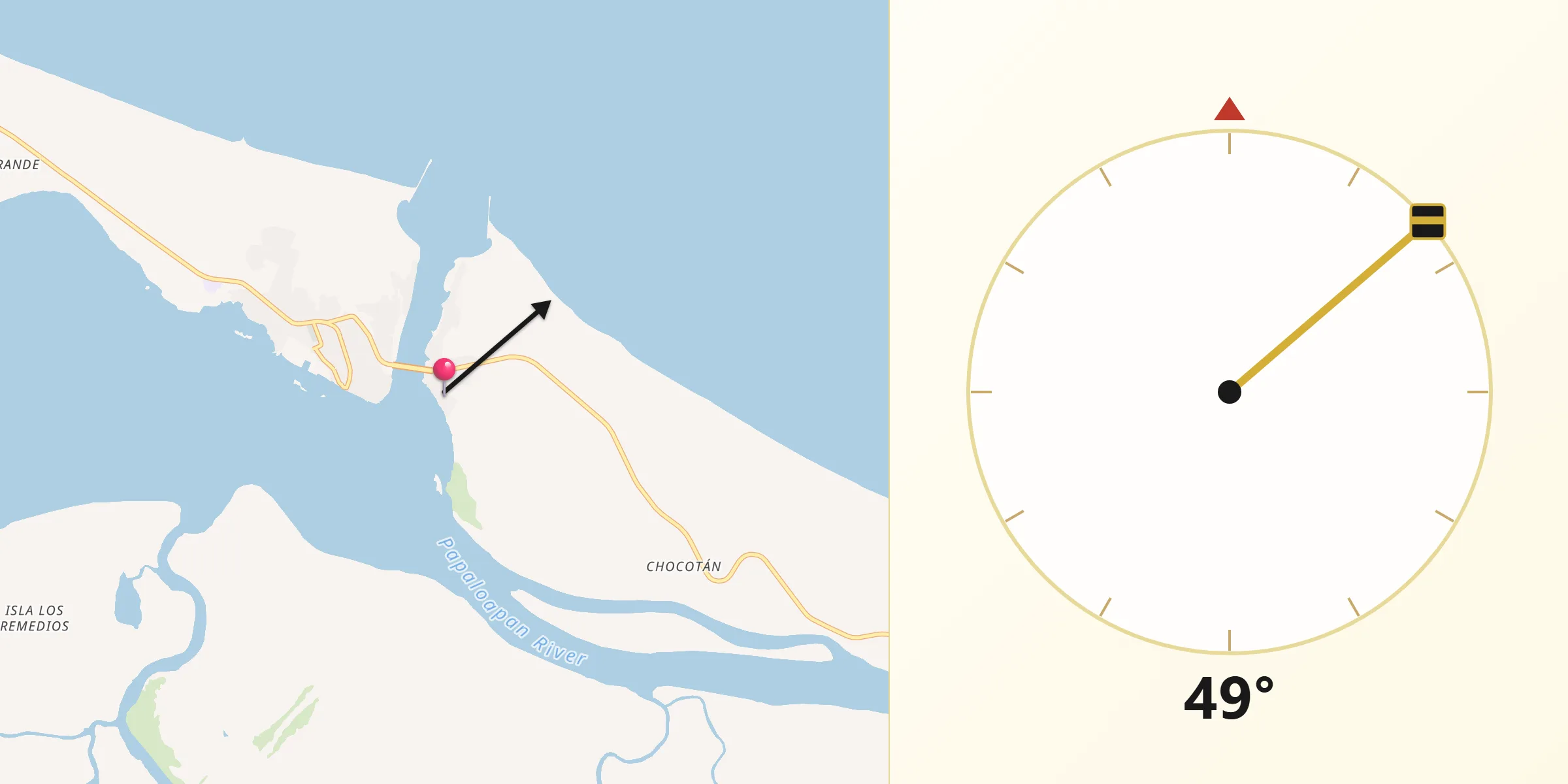 Dirección de la Qibla desde Paso Nacional