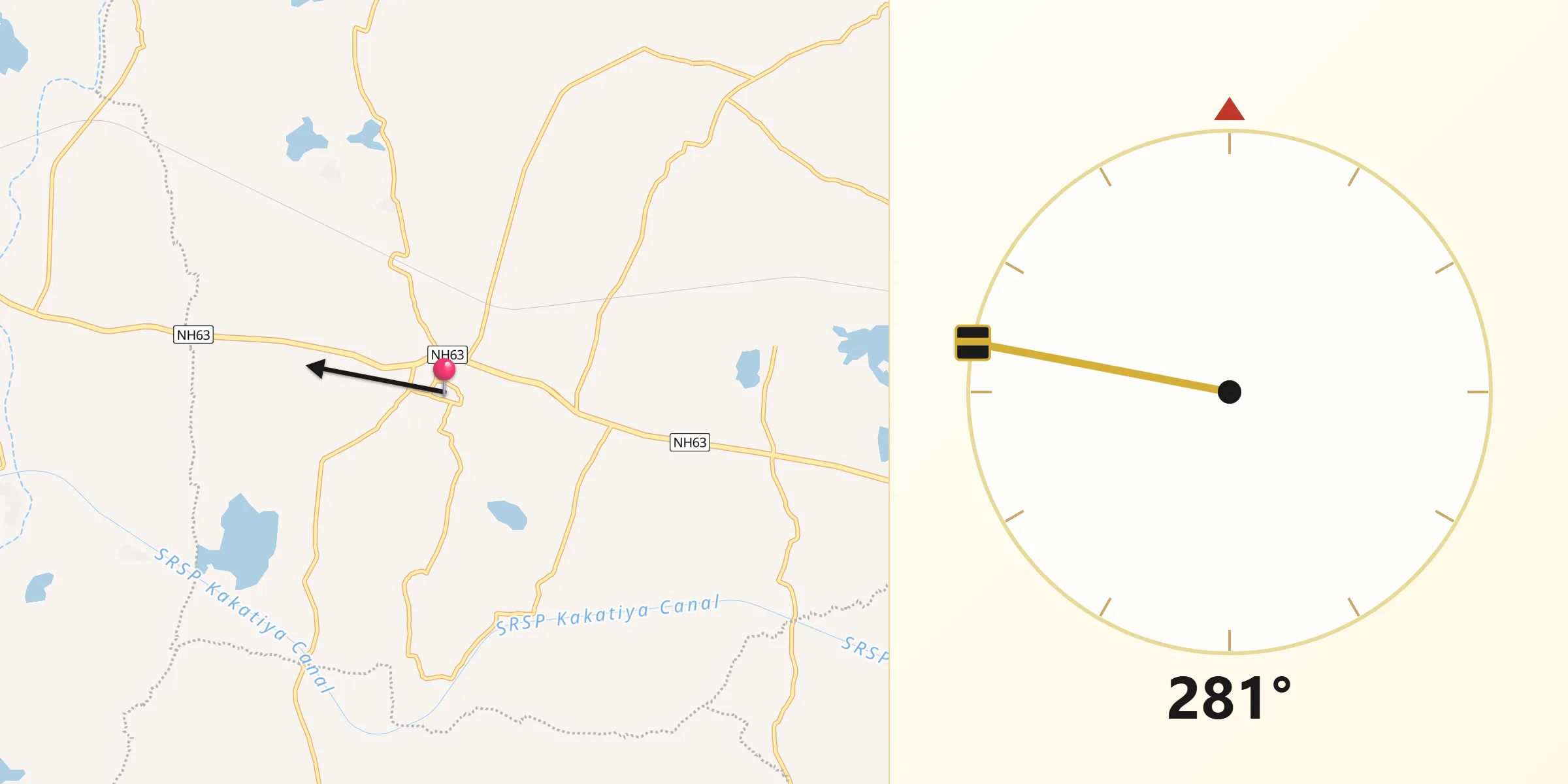 Qibla Direction from Koratla
