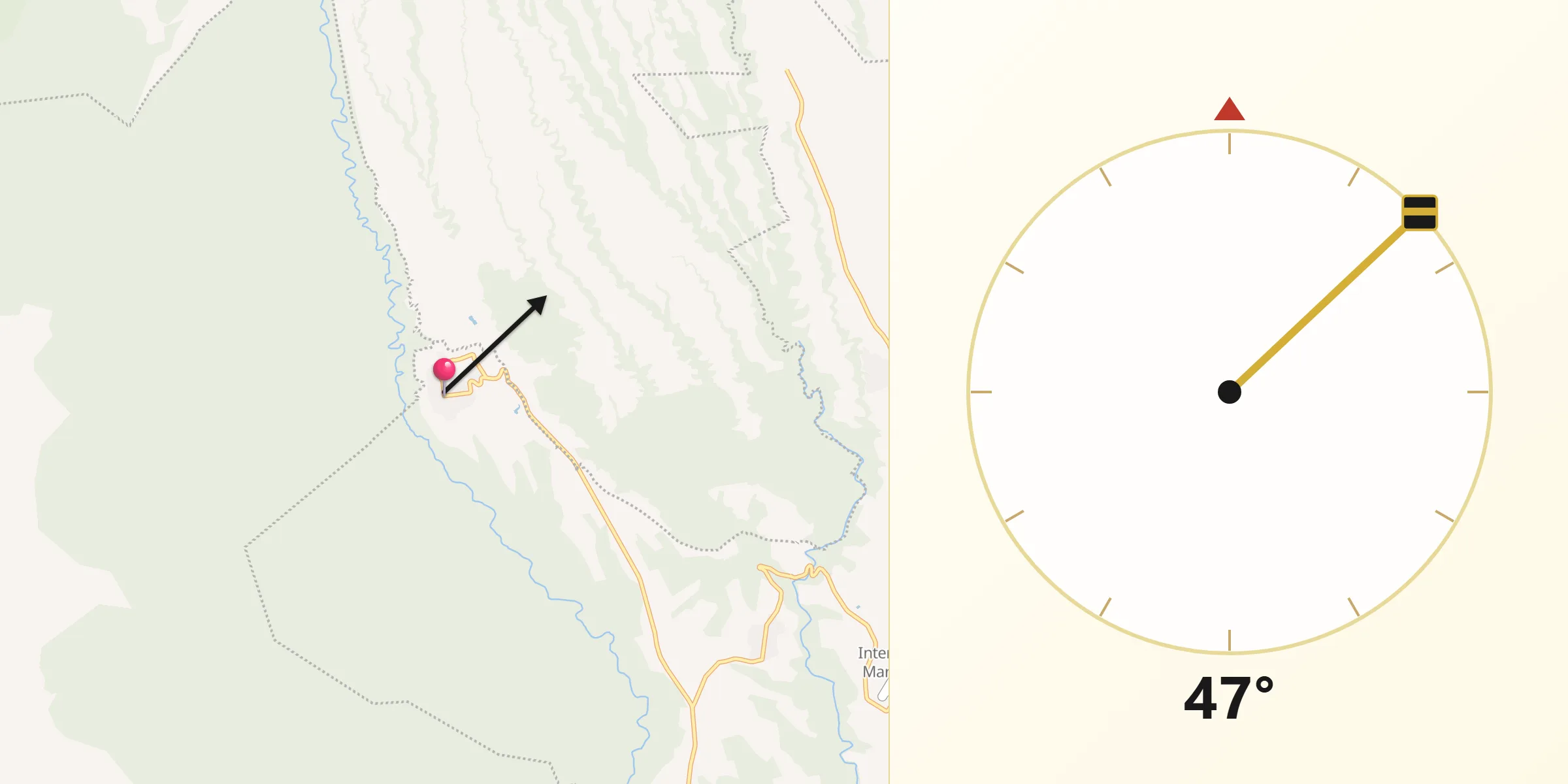 Dirección de la Qibla desde Cuentepec