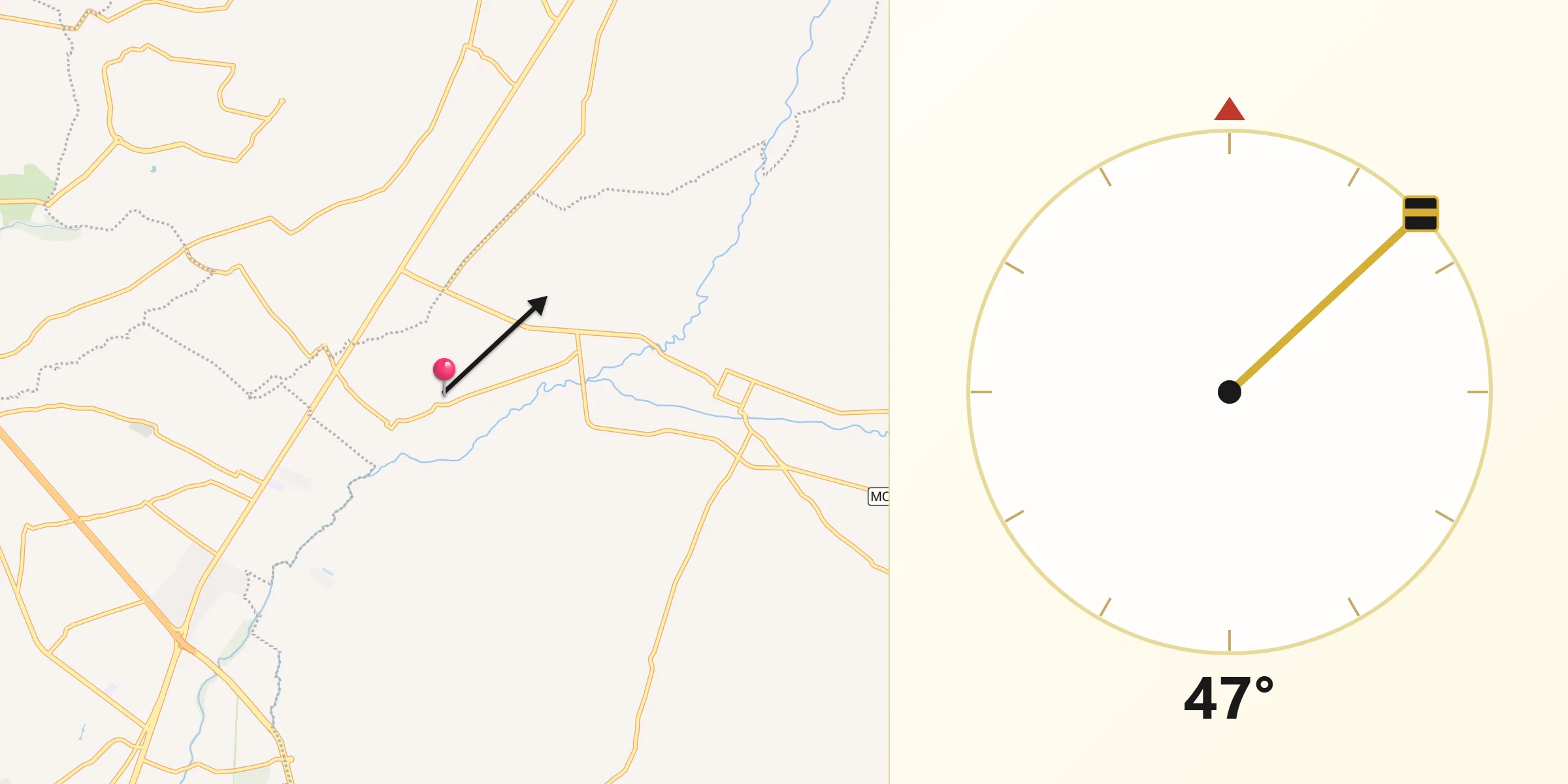 Dirección de la Qibla desde Yecapixteca