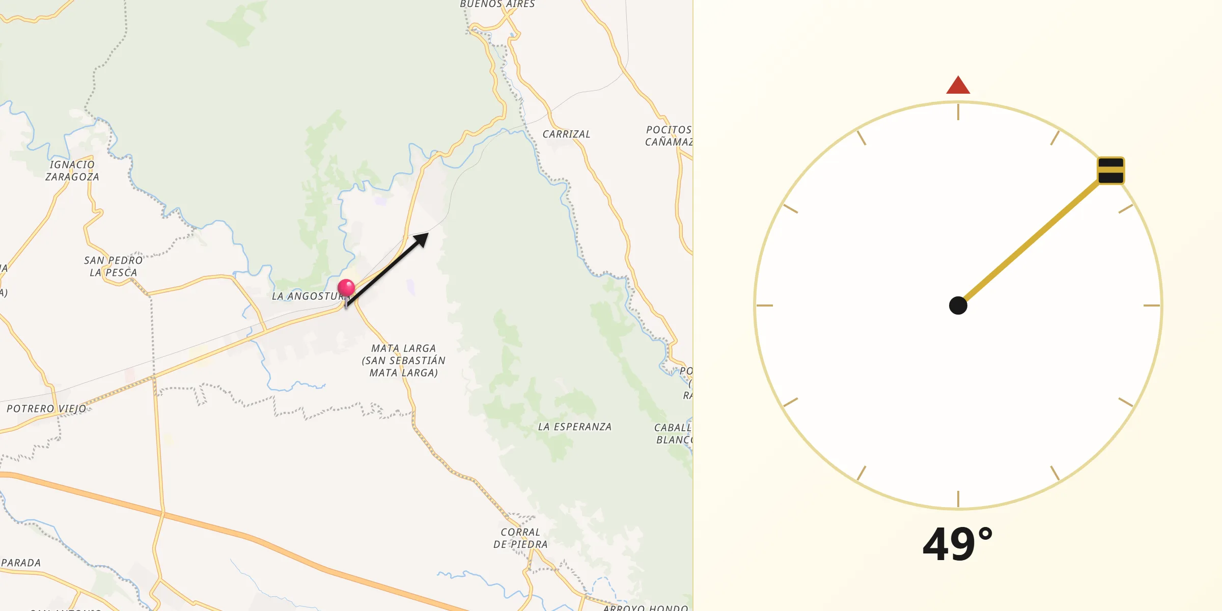 Dirección de la Qibla desde General Miguel Alemán
