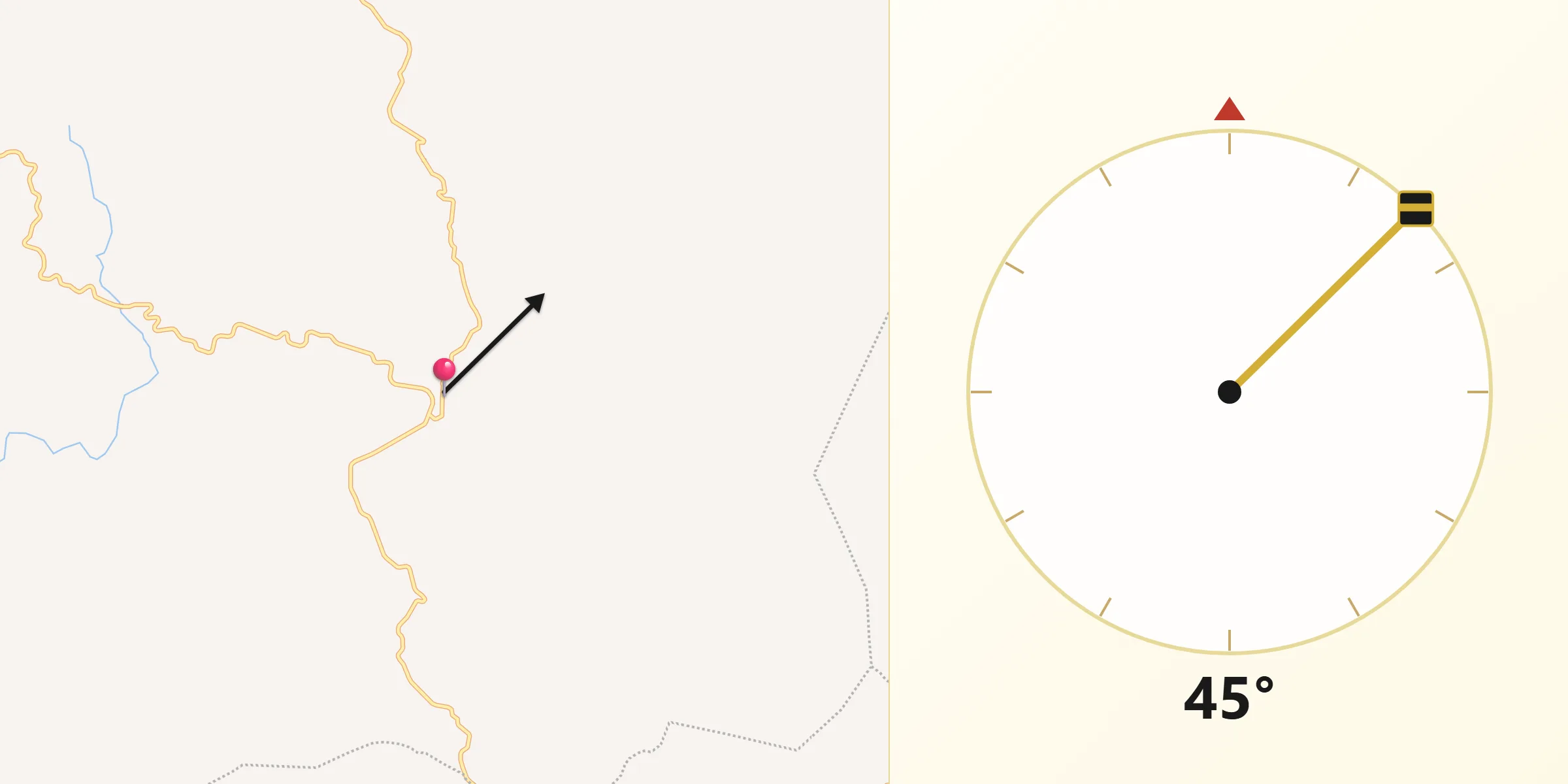 Dirección de la Qibla desde Paso de Núñez (Buenavista)
