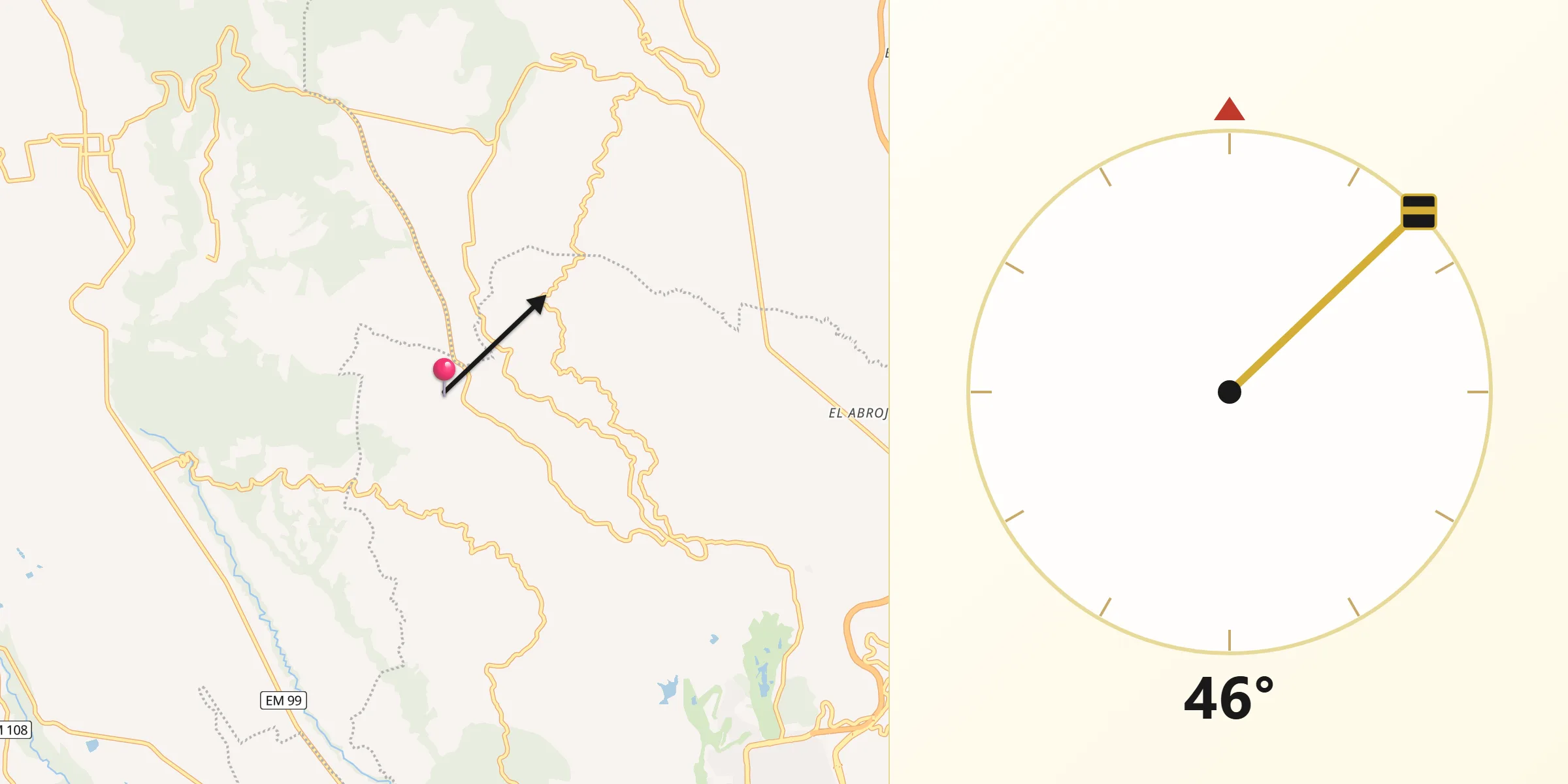 Dirección de la Qibla desde Coatepec Harinas