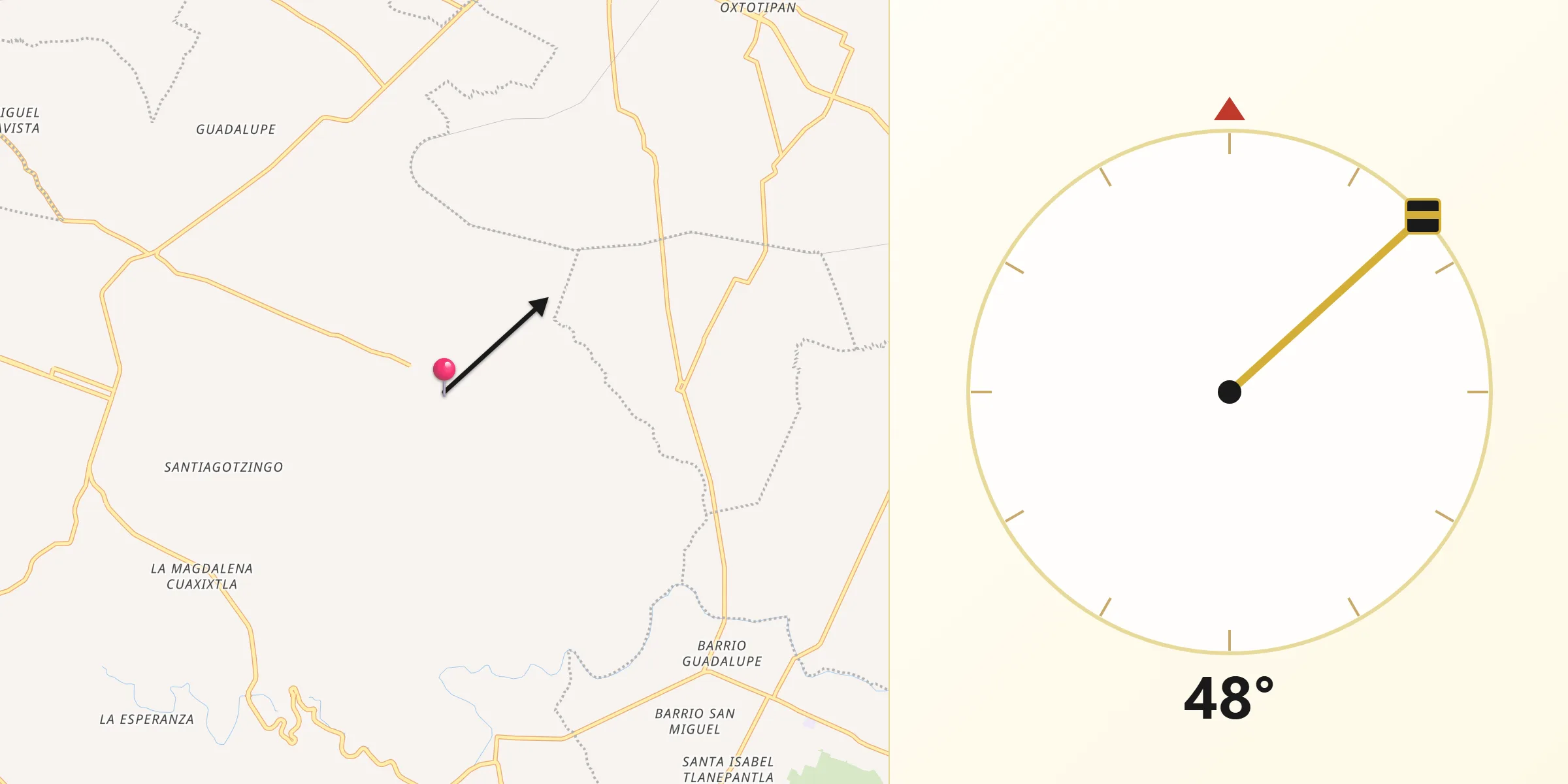 Dirección de la Qibla desde San Buenaventura
