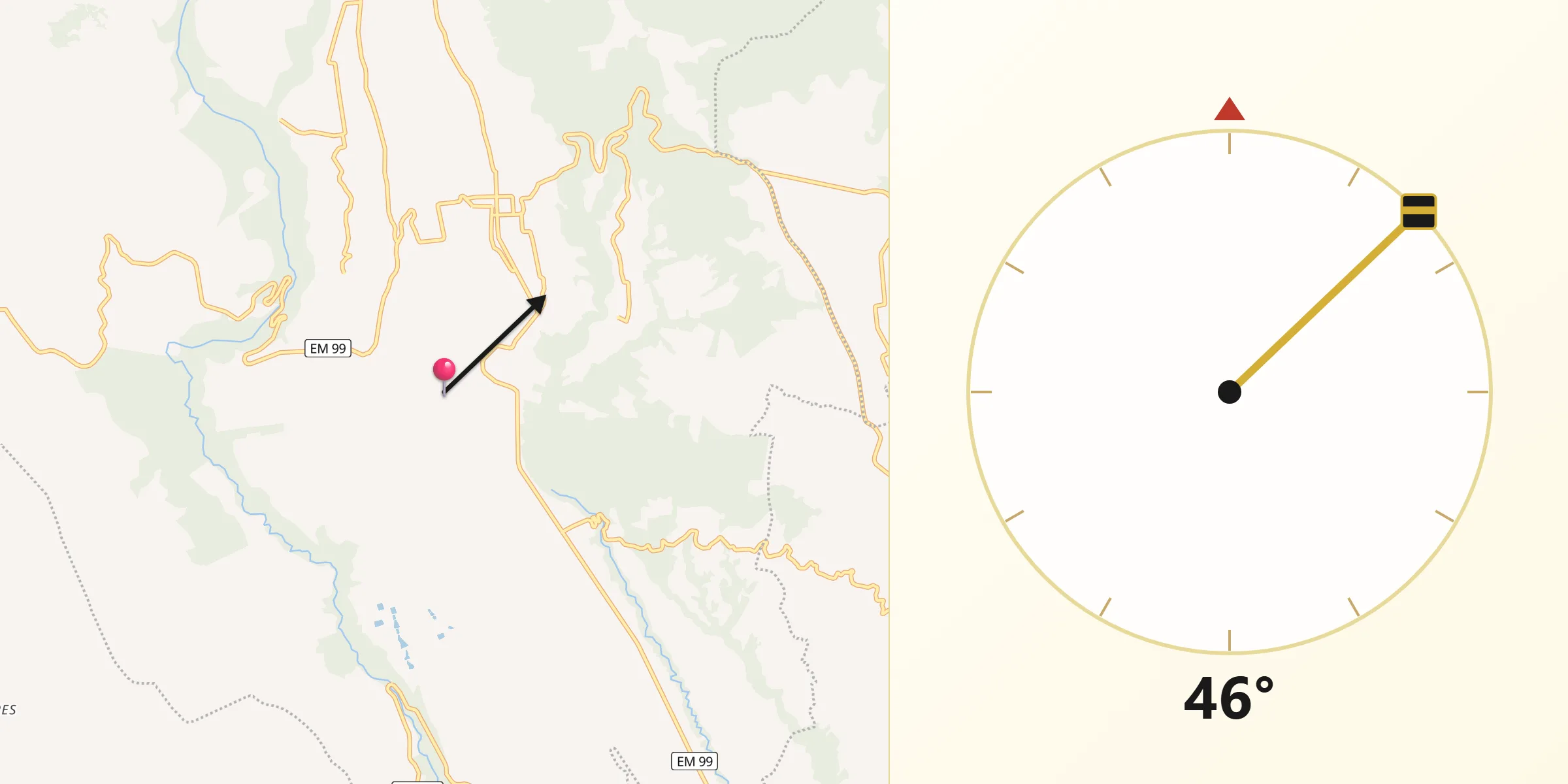 Dirección de la Qibla desde Primera de Analco