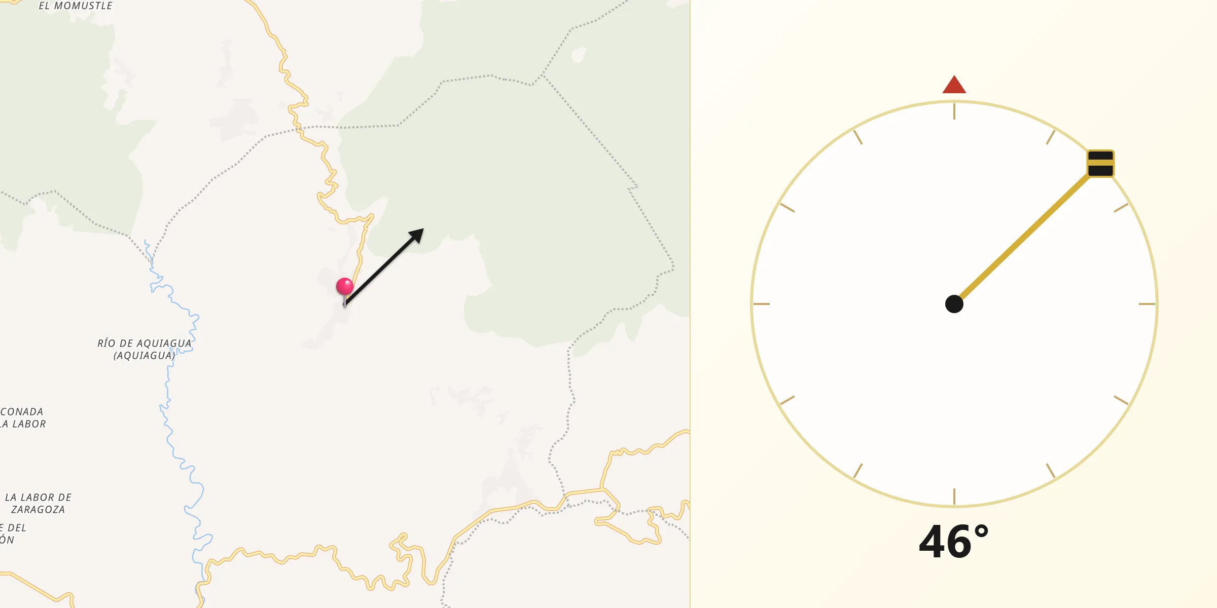 Dirección de la Qibla desde San Andrés Ocotepec
