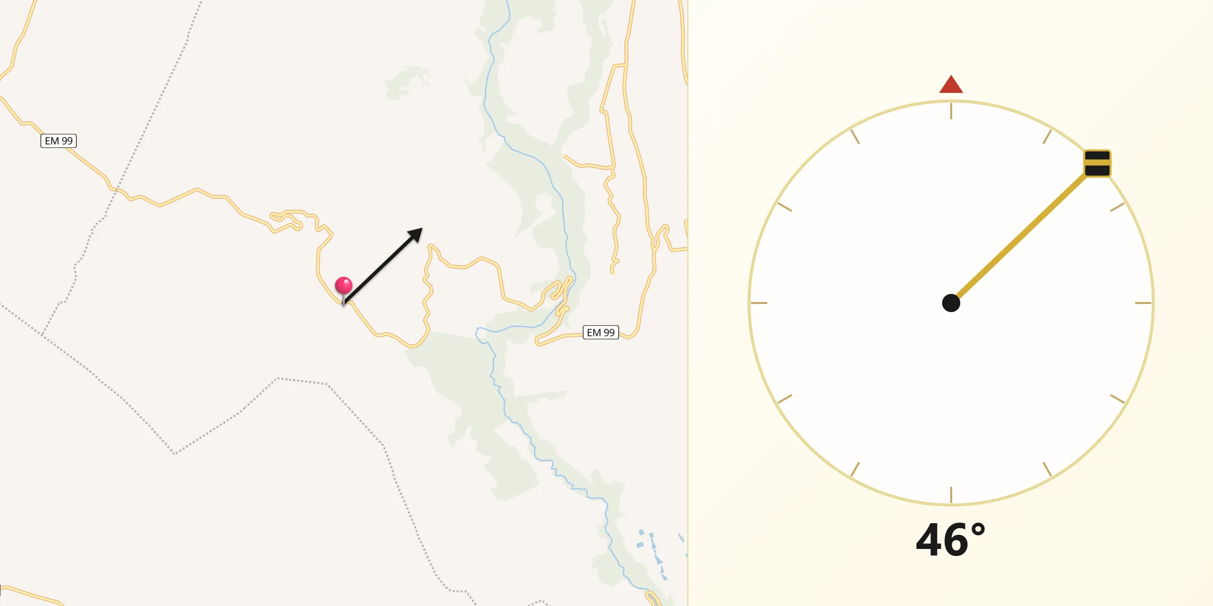 Dirección de la Qibla desde Chiltepec de Hidalgo
