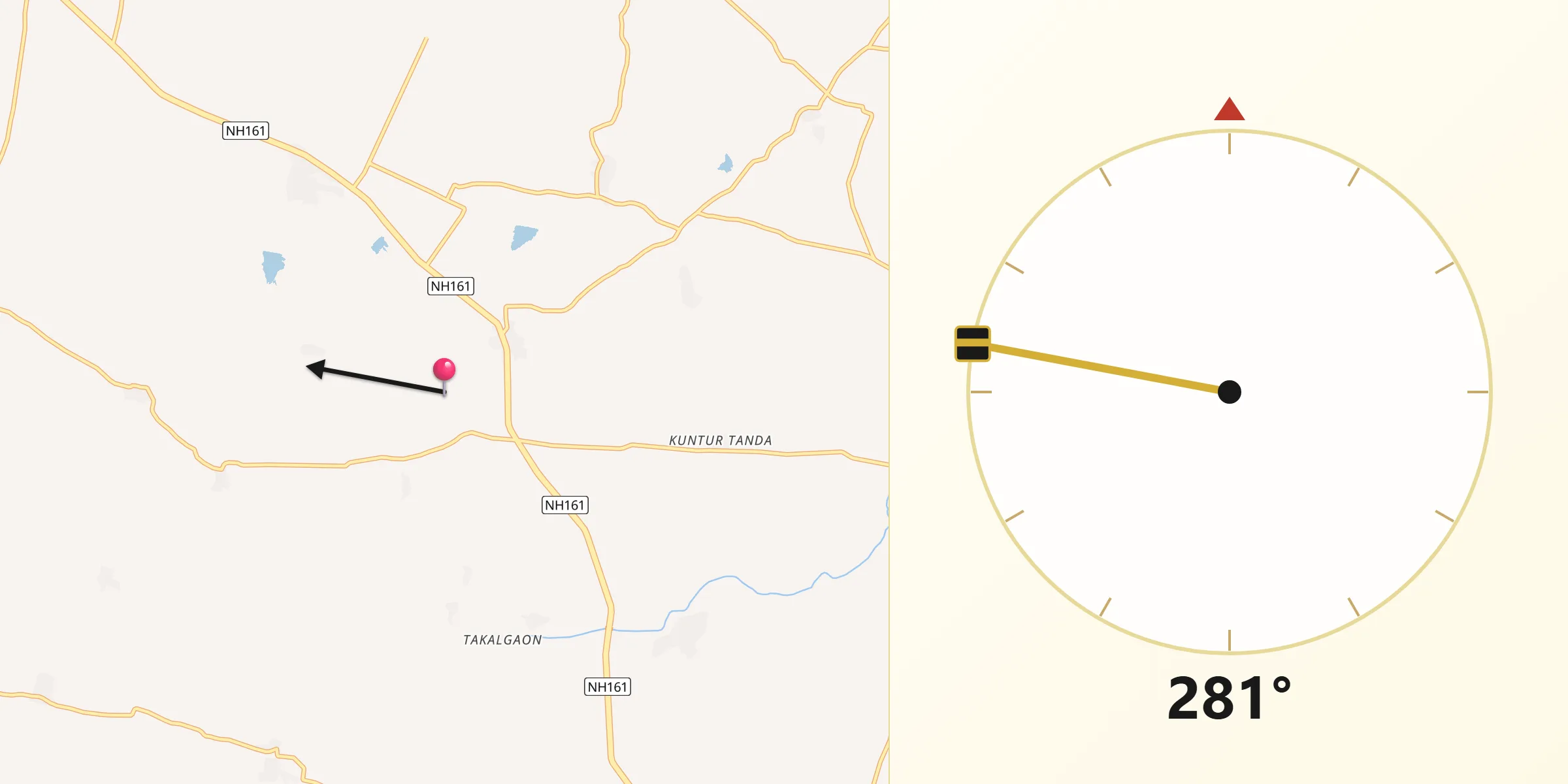 Qibla Direction from Nanded