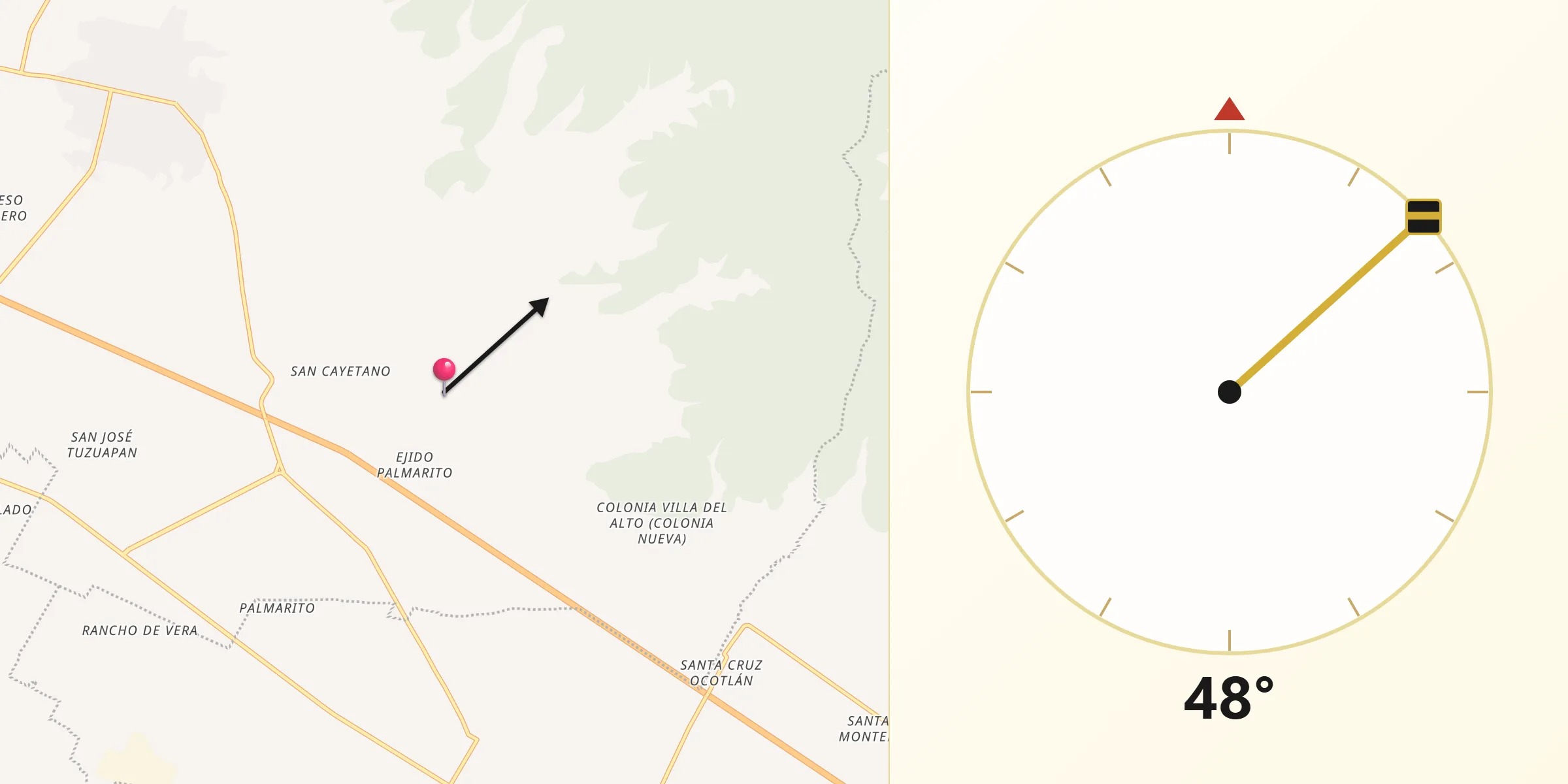 Dirección de la Qibla desde San Bartolomé