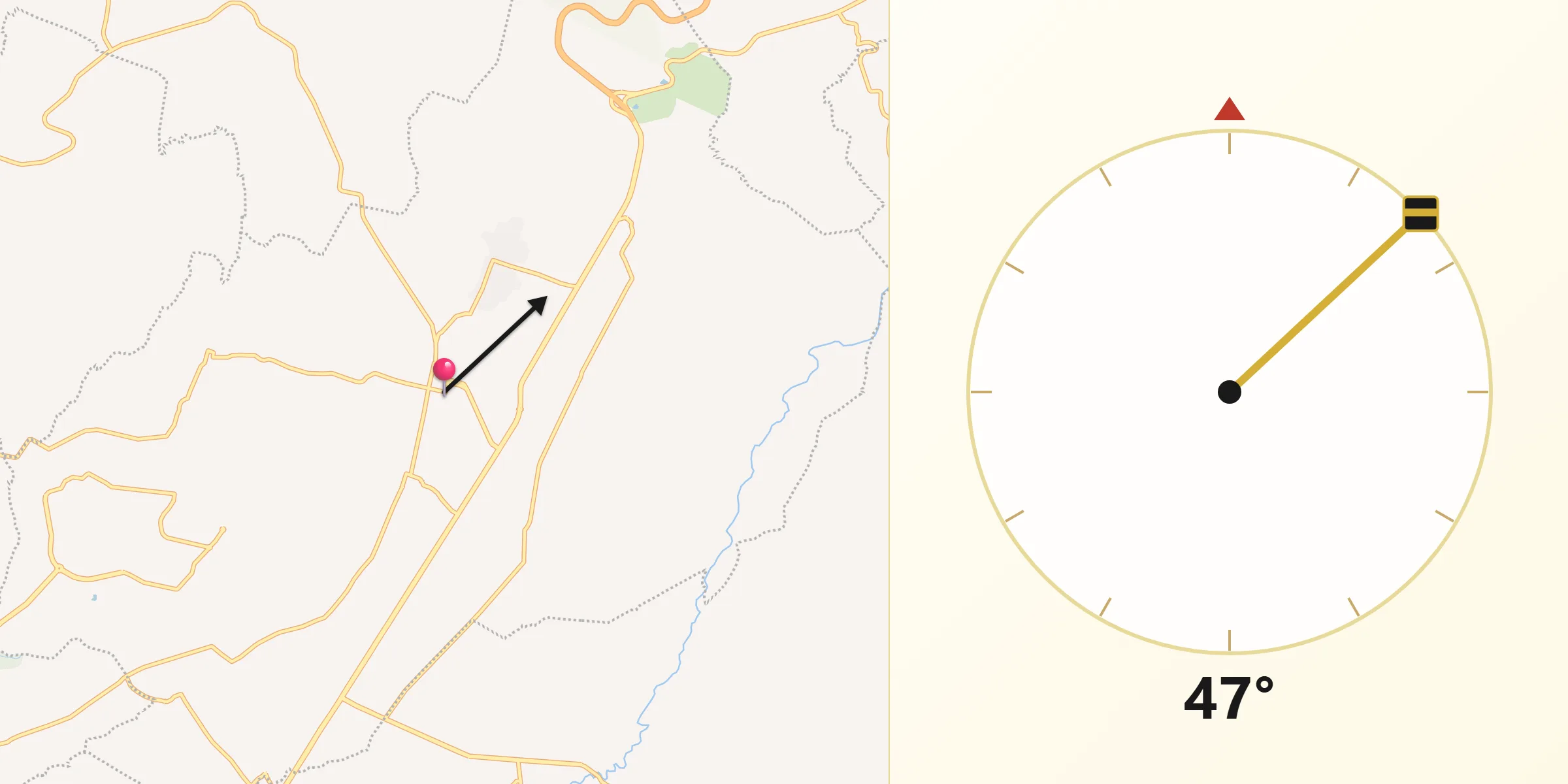 Dirección de la Qibla desde Atlatlahucan