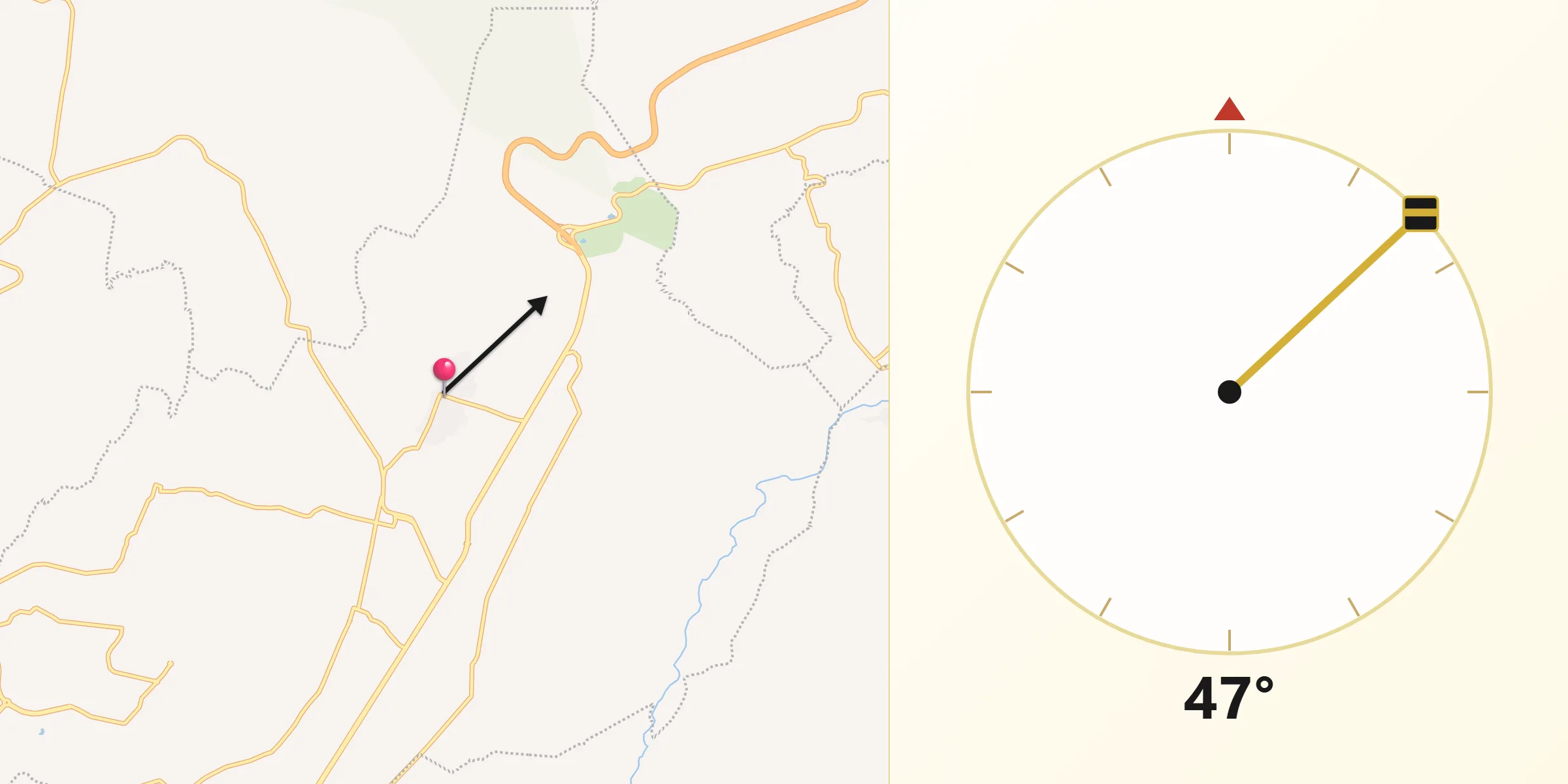Dirección de la Qibla desde Tlaltetelco (San Miguel Tlaltetelco)