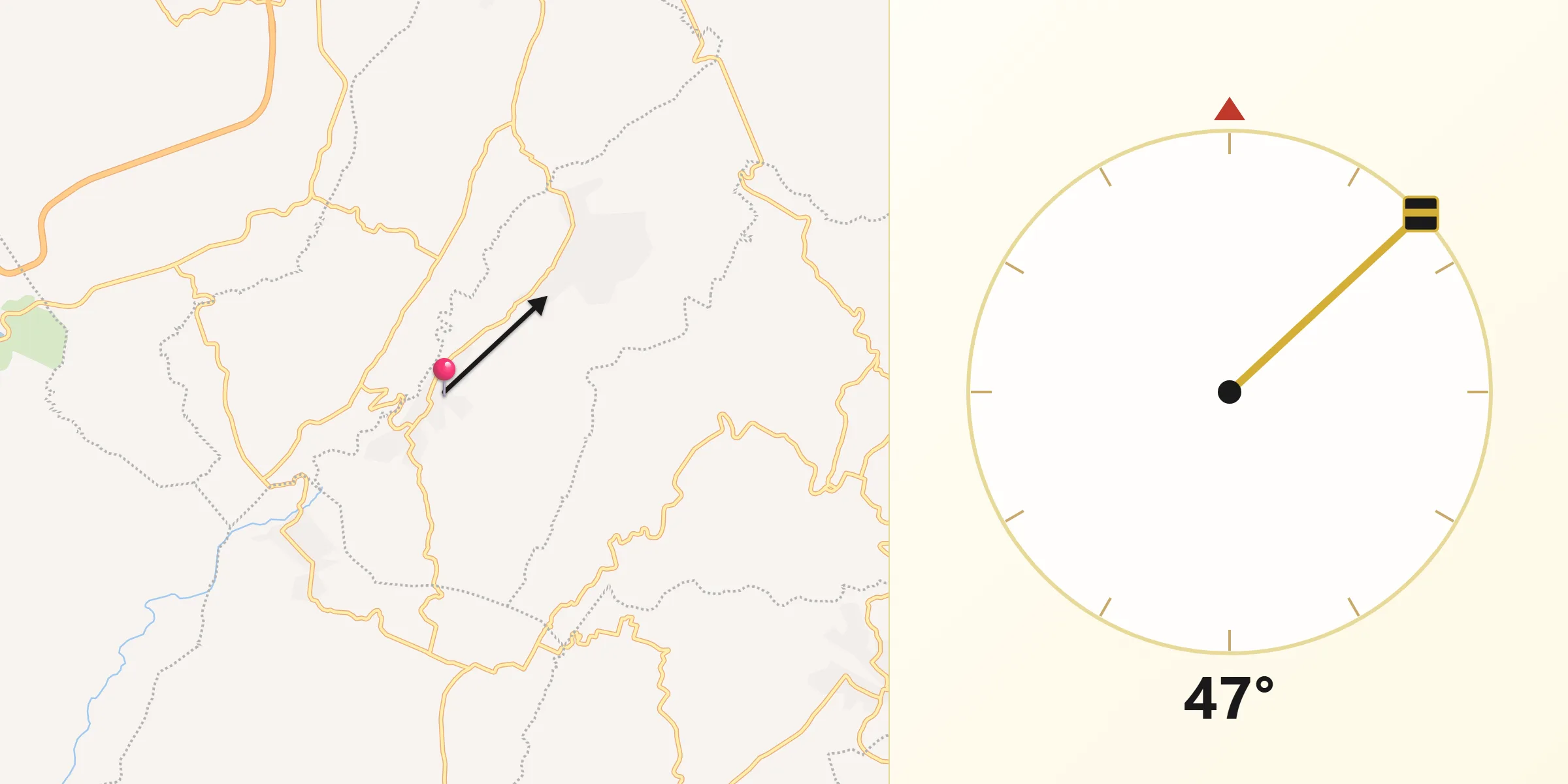 Dirección de la Qibla desde San Andrés Tlalamac