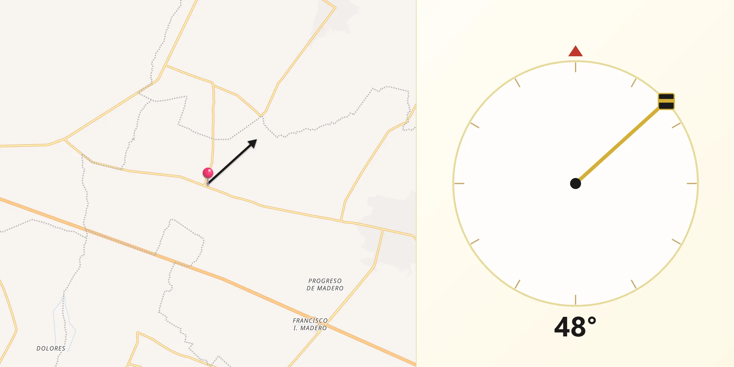 Dirección de la Qibla desde San Simón
