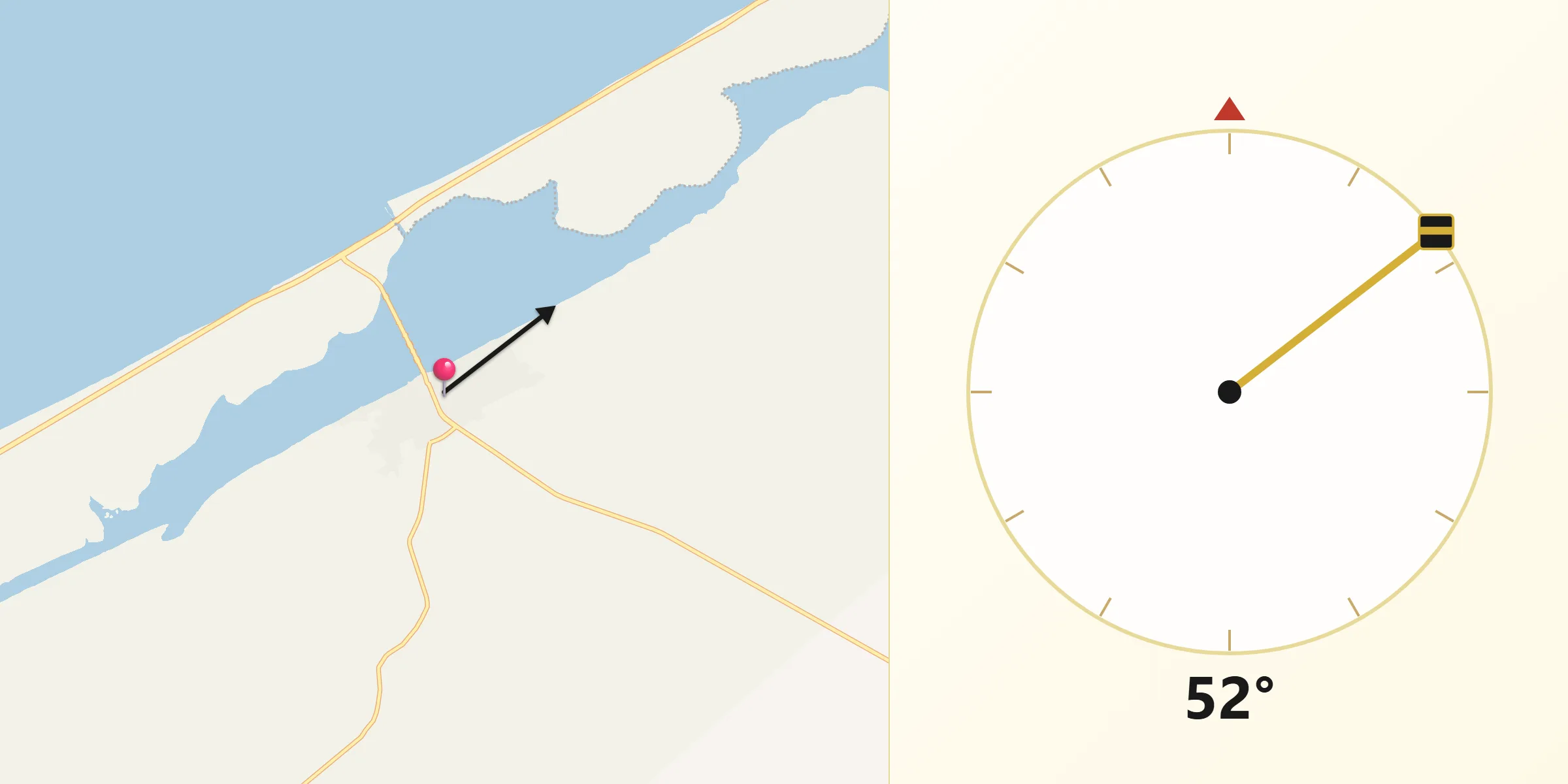 Dirección de la Qibla desde Sabancuy
