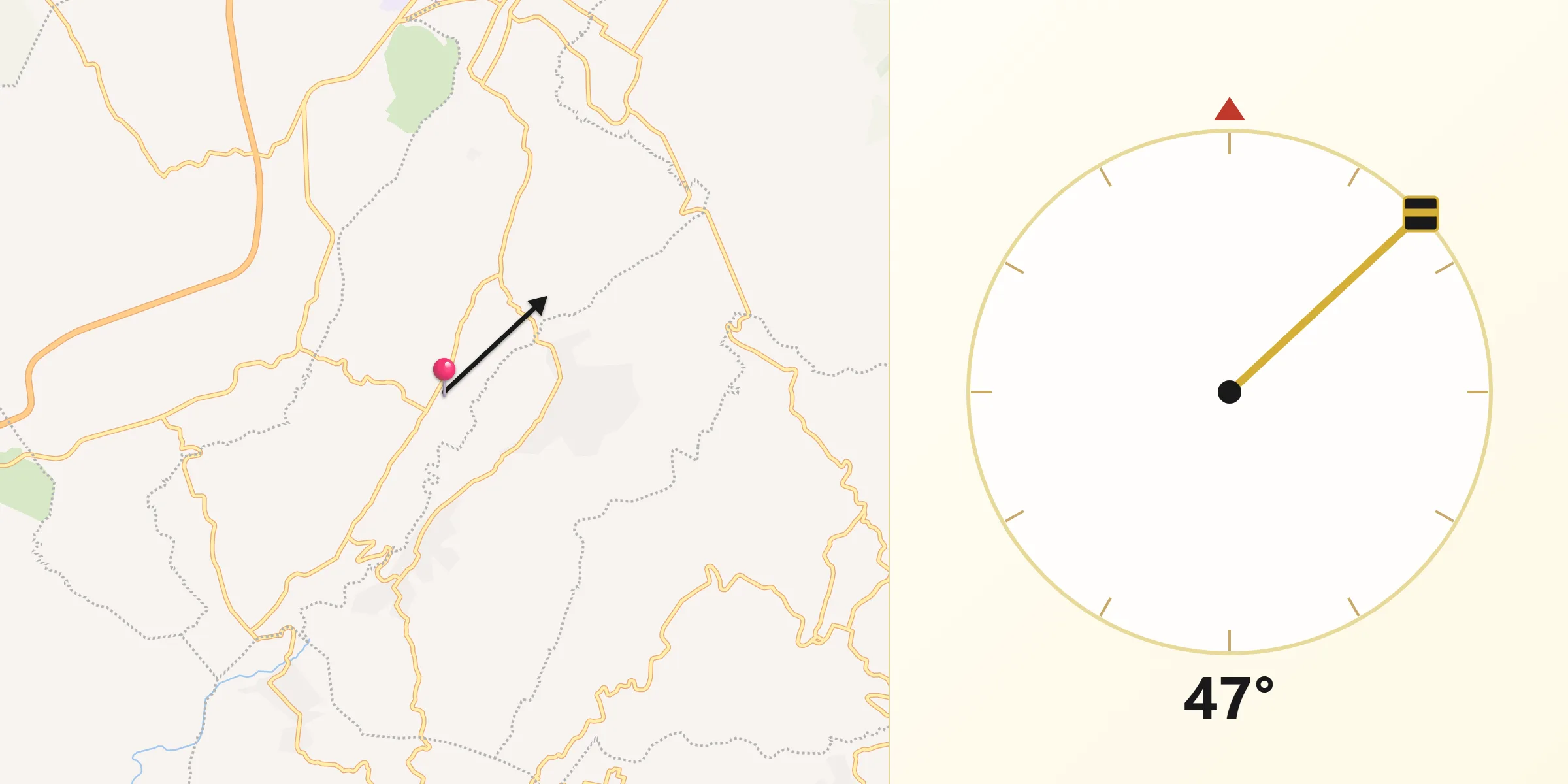 Dirección de la Qibla desde San José Tlacotitlán