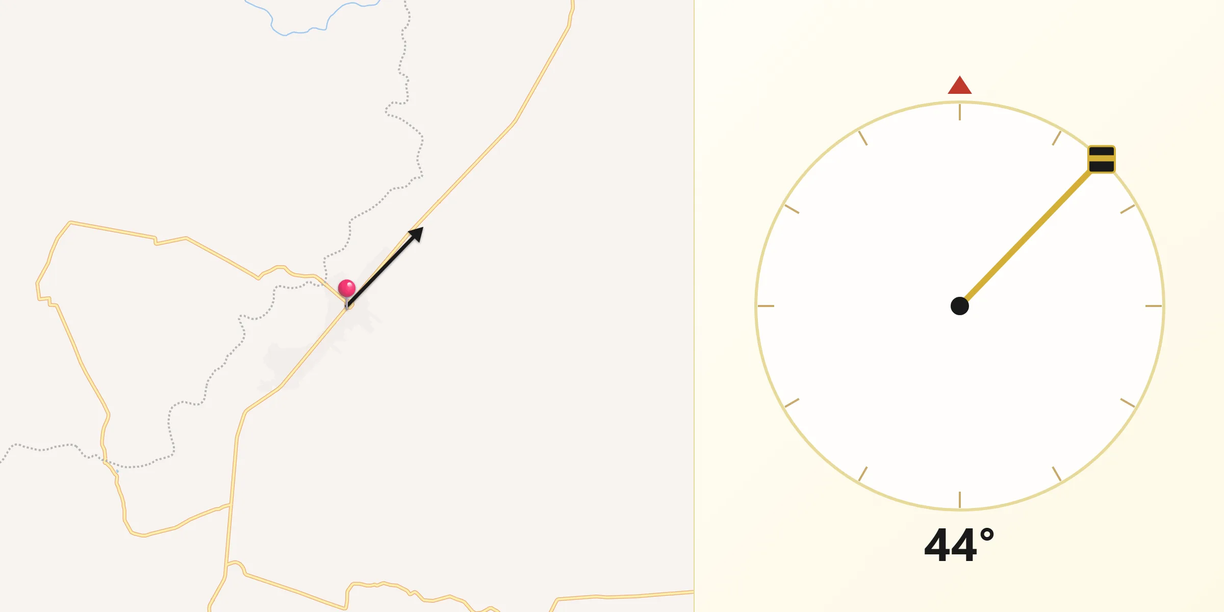 Dirección de la Qibla desde Bonifacio Moreno (El Aguaje)