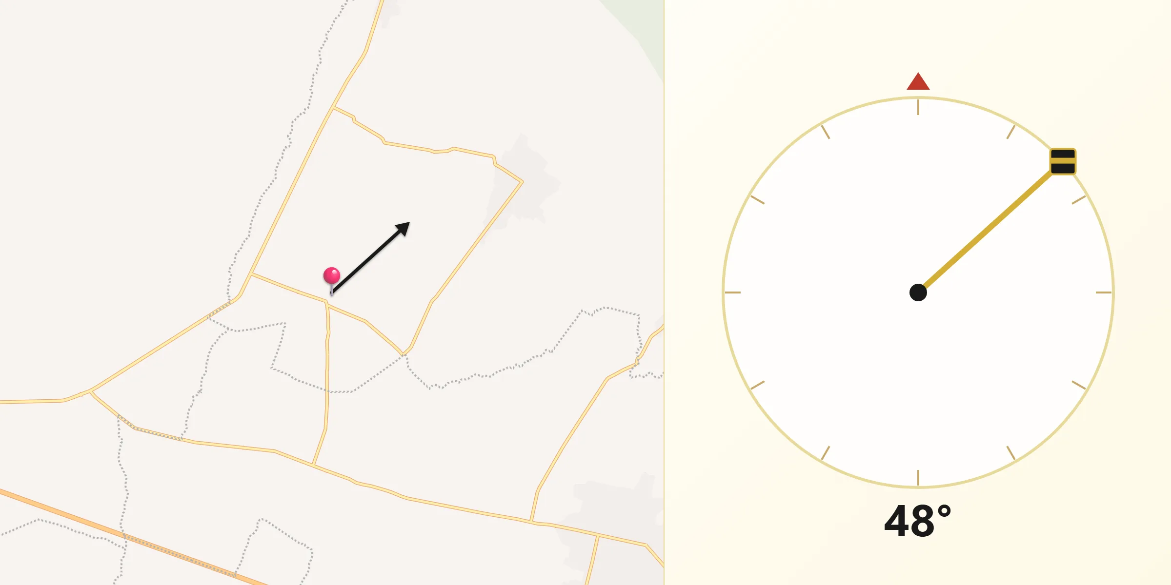 Dirección de la Qibla desde San Pablo de las Tunas