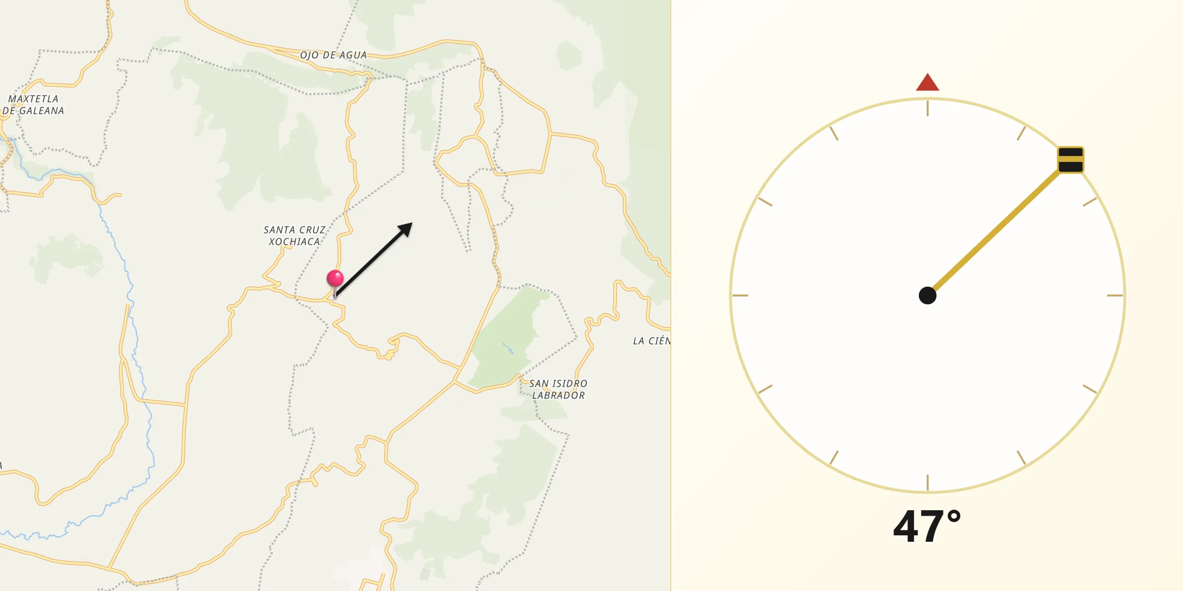 Dirección de la Qibla desde San Simón el Alto