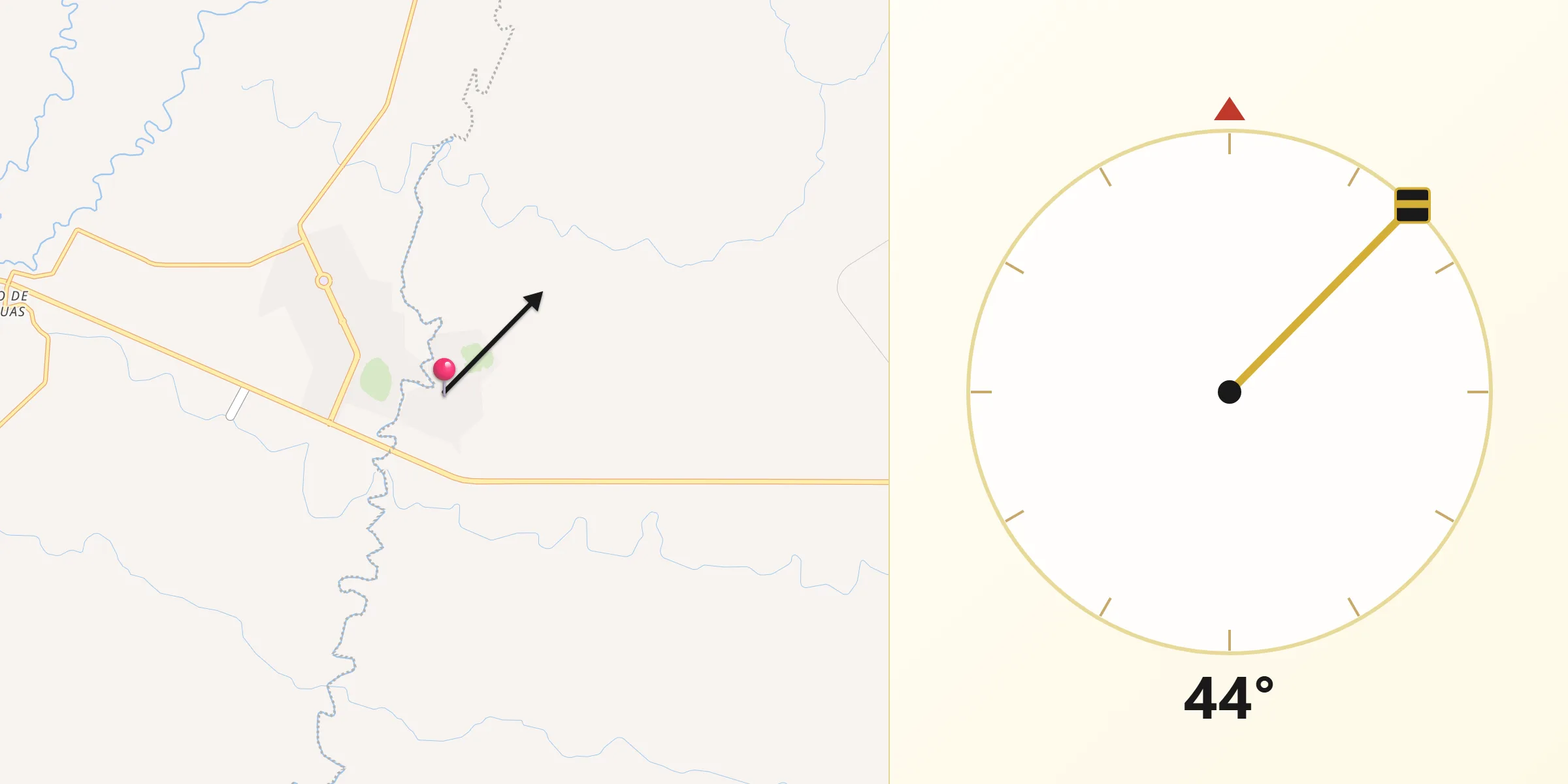 Dirección de la Qibla desde El Ceñidor