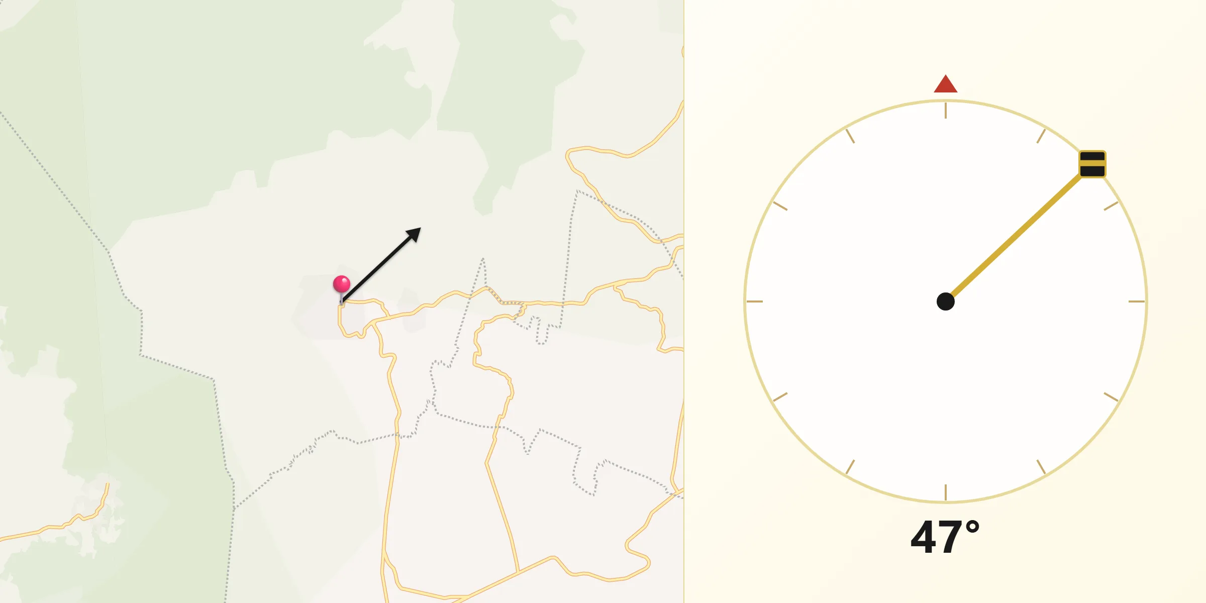Dirección de la Qibla desde Tlanepantla de baz