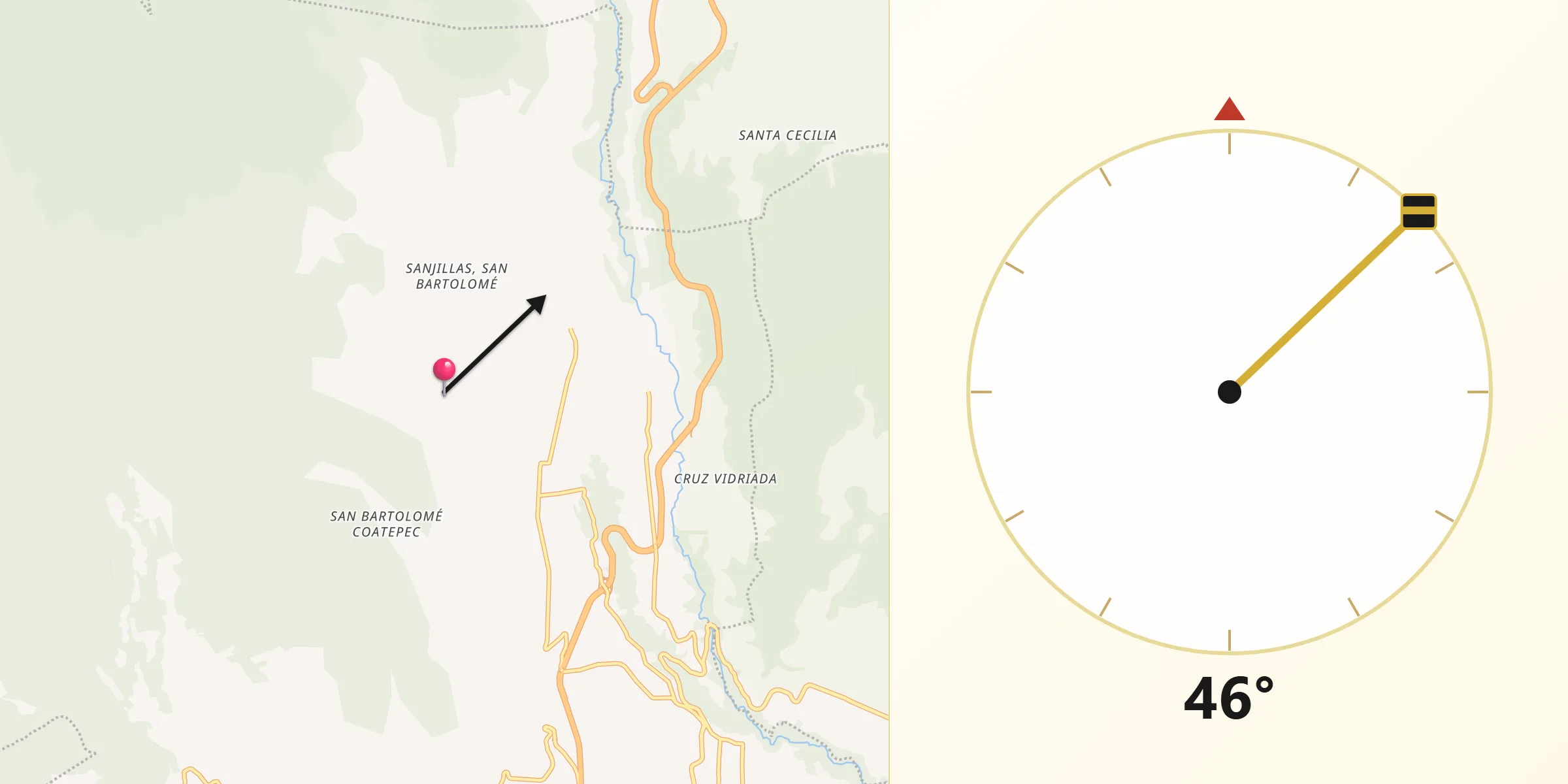 Dirección de la Qibla desde San Bartolomé