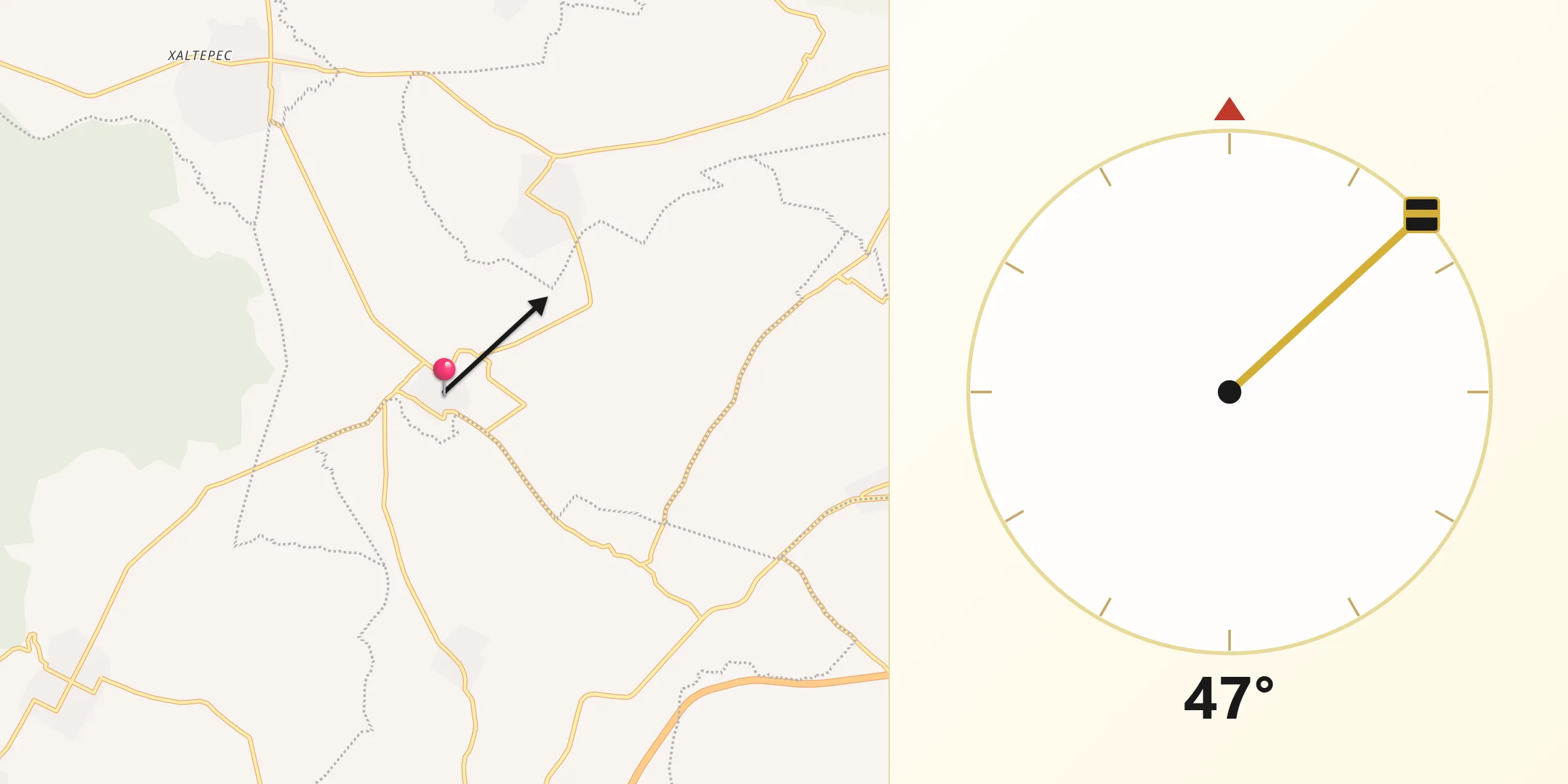 Dirección de la Qibla desde Tecuanipan