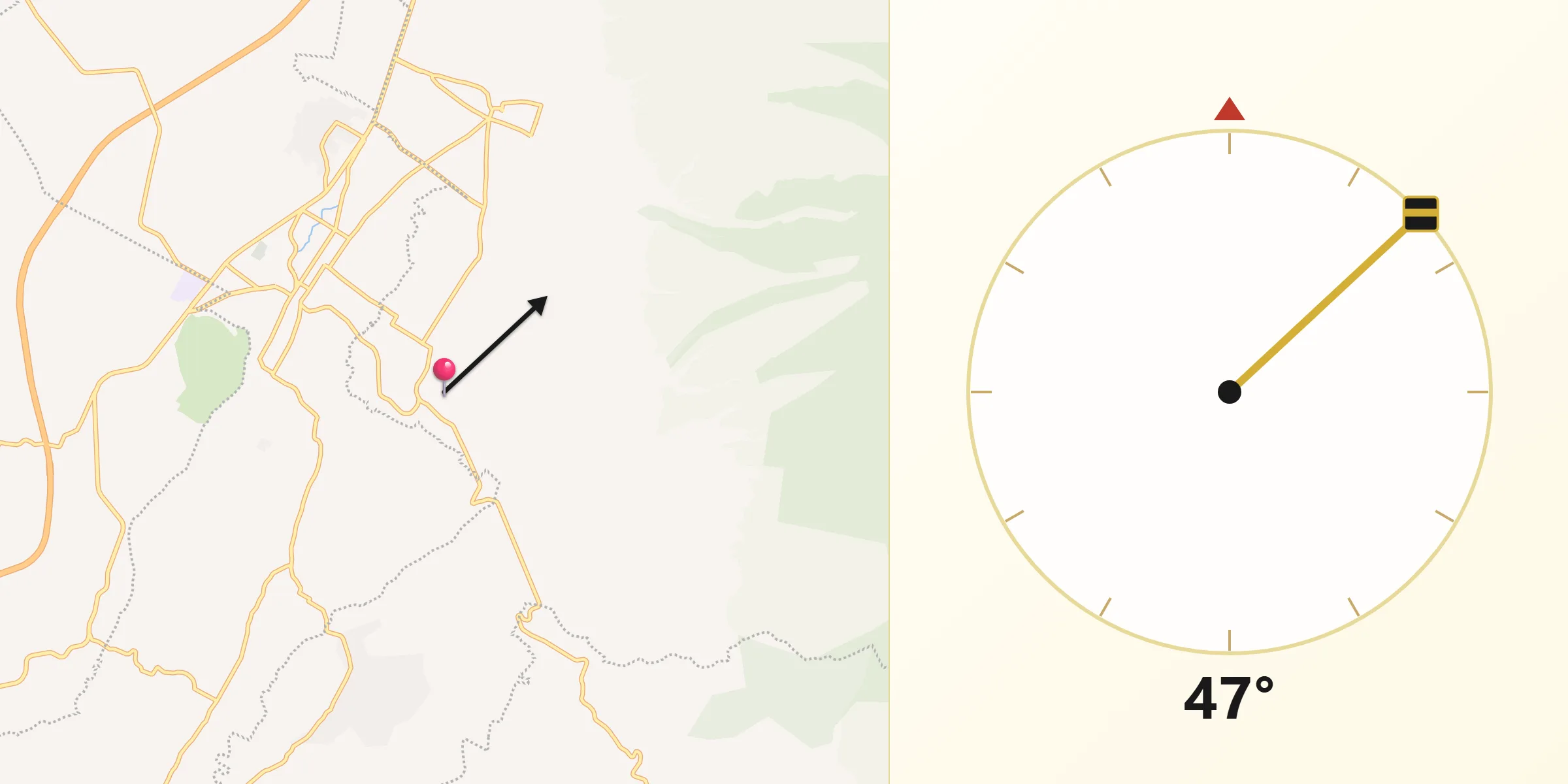Dirección de la Qibla desde Atlautla