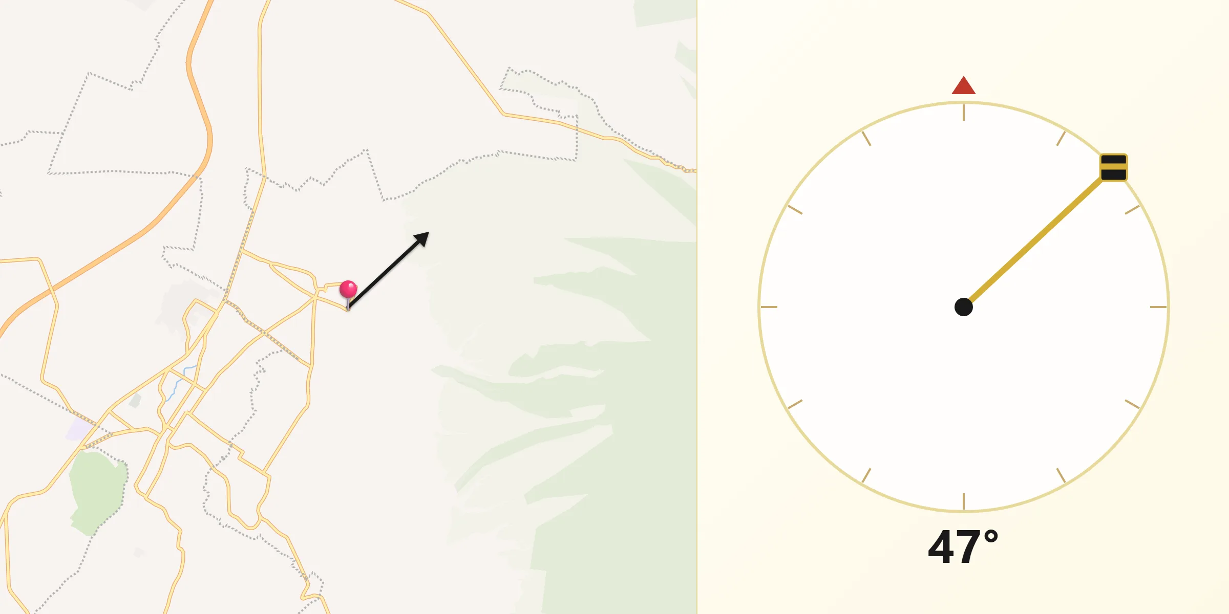 Dirección de la Qibla desde San Juan Tehuixtitlán
