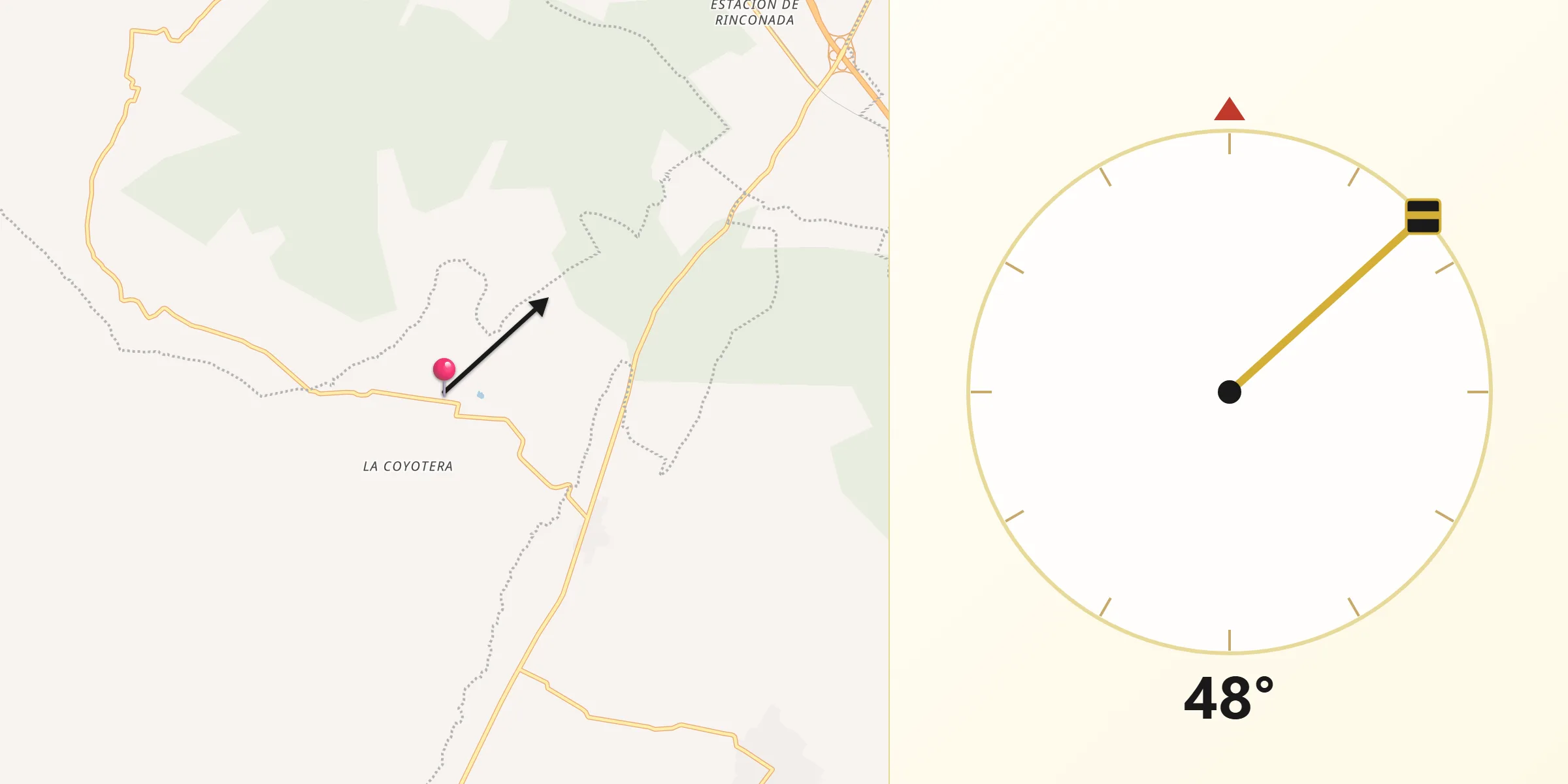 Dirección de la Qibla desde San Sebastián Villanueva