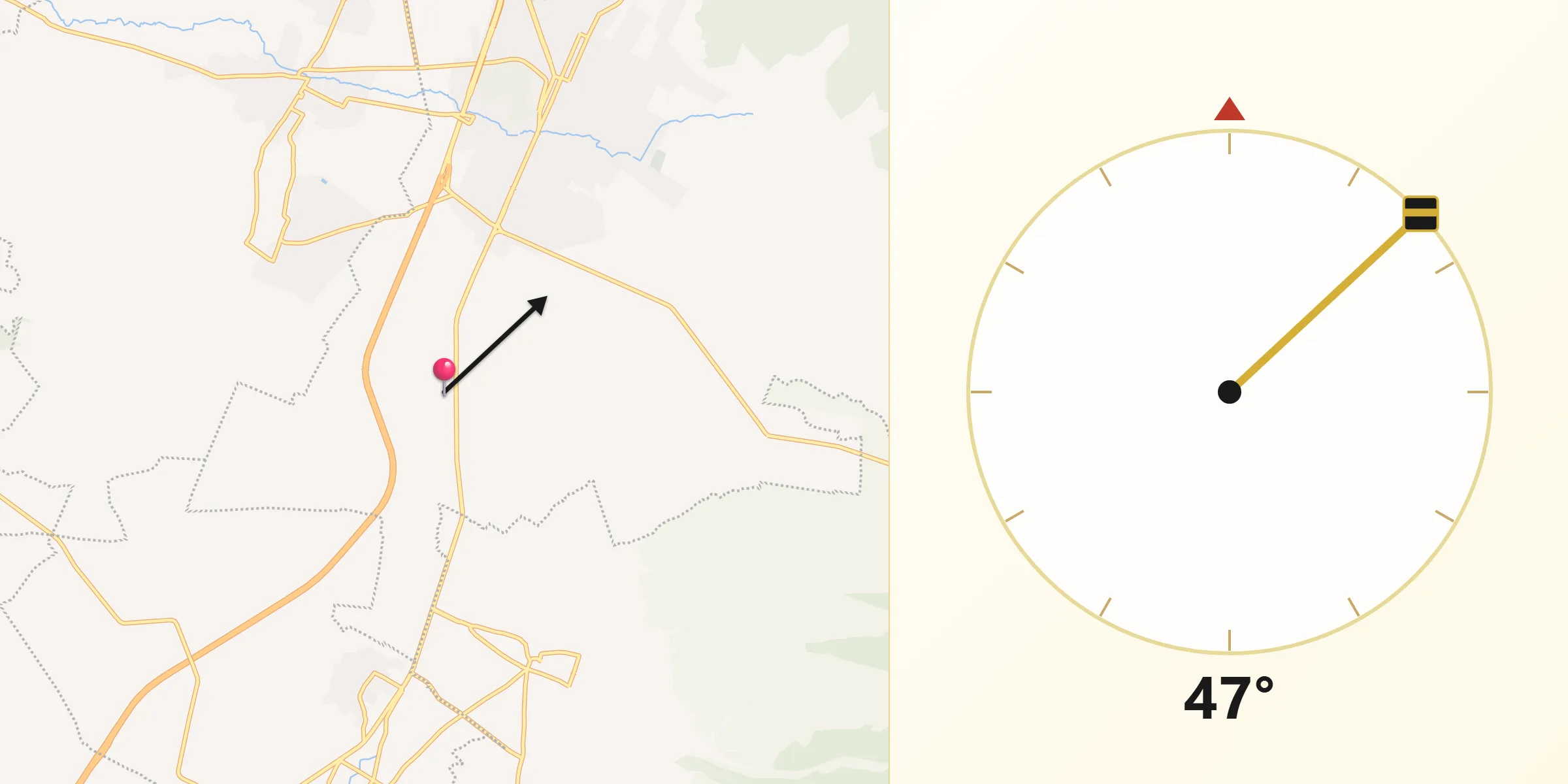 Dirección de la Qibla desde Zoyatzingo