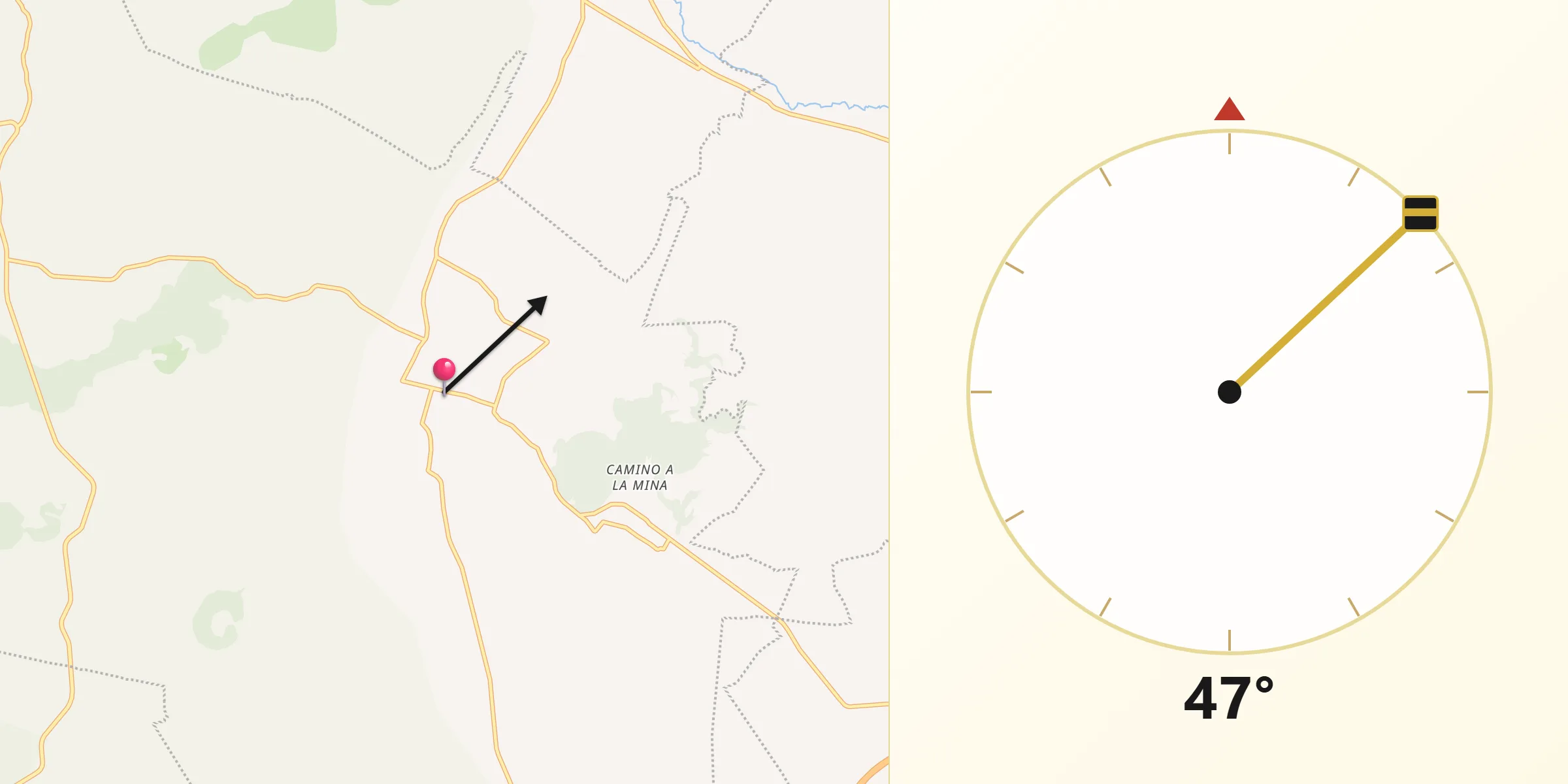 Dirección de la Qibla desde Juchitepec de Mariano Rivapalacio